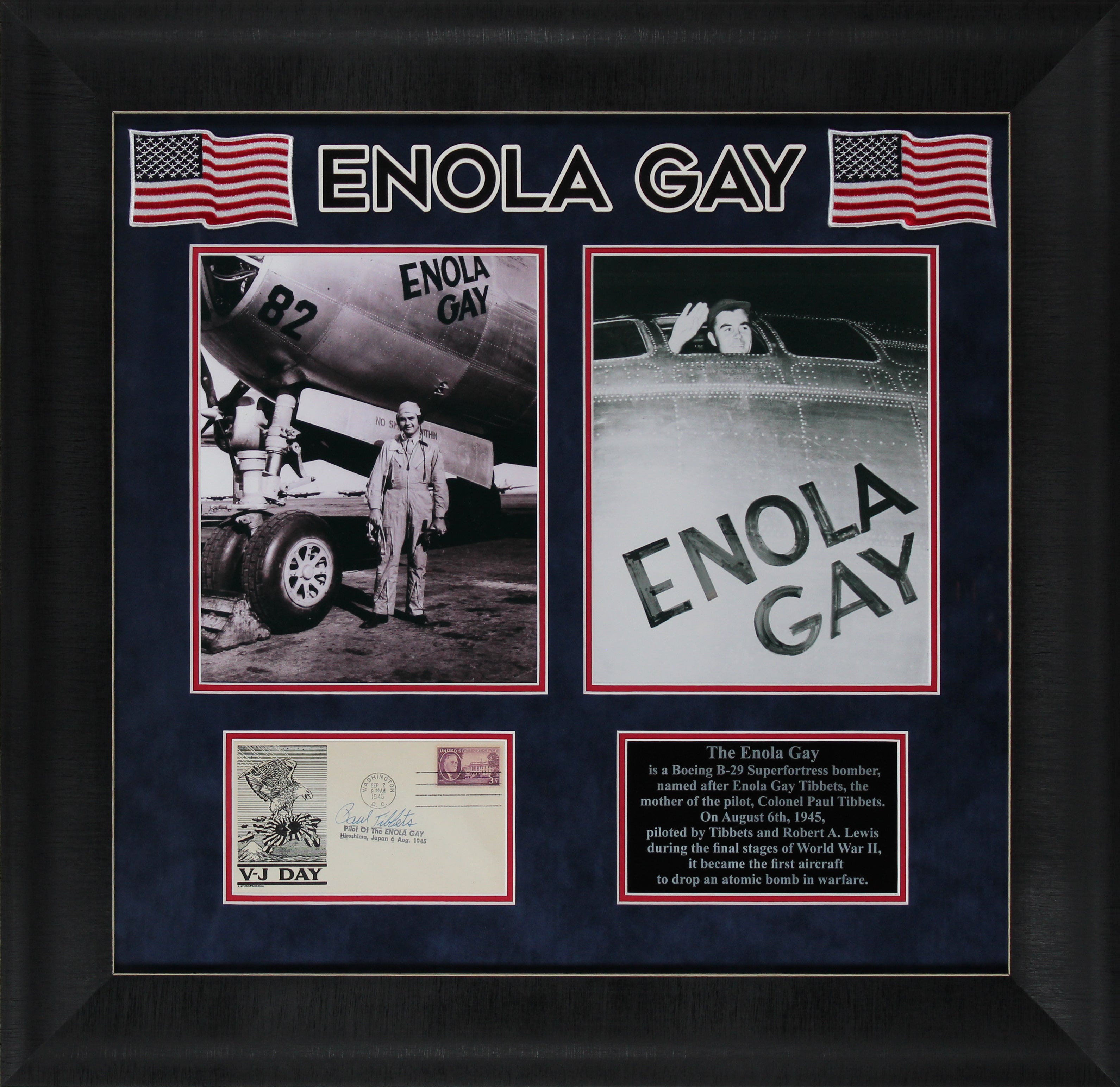 Paul Tibbets Authentic Signed & Framed 4x6.5 1945 First Day Cover BAS #AB76881