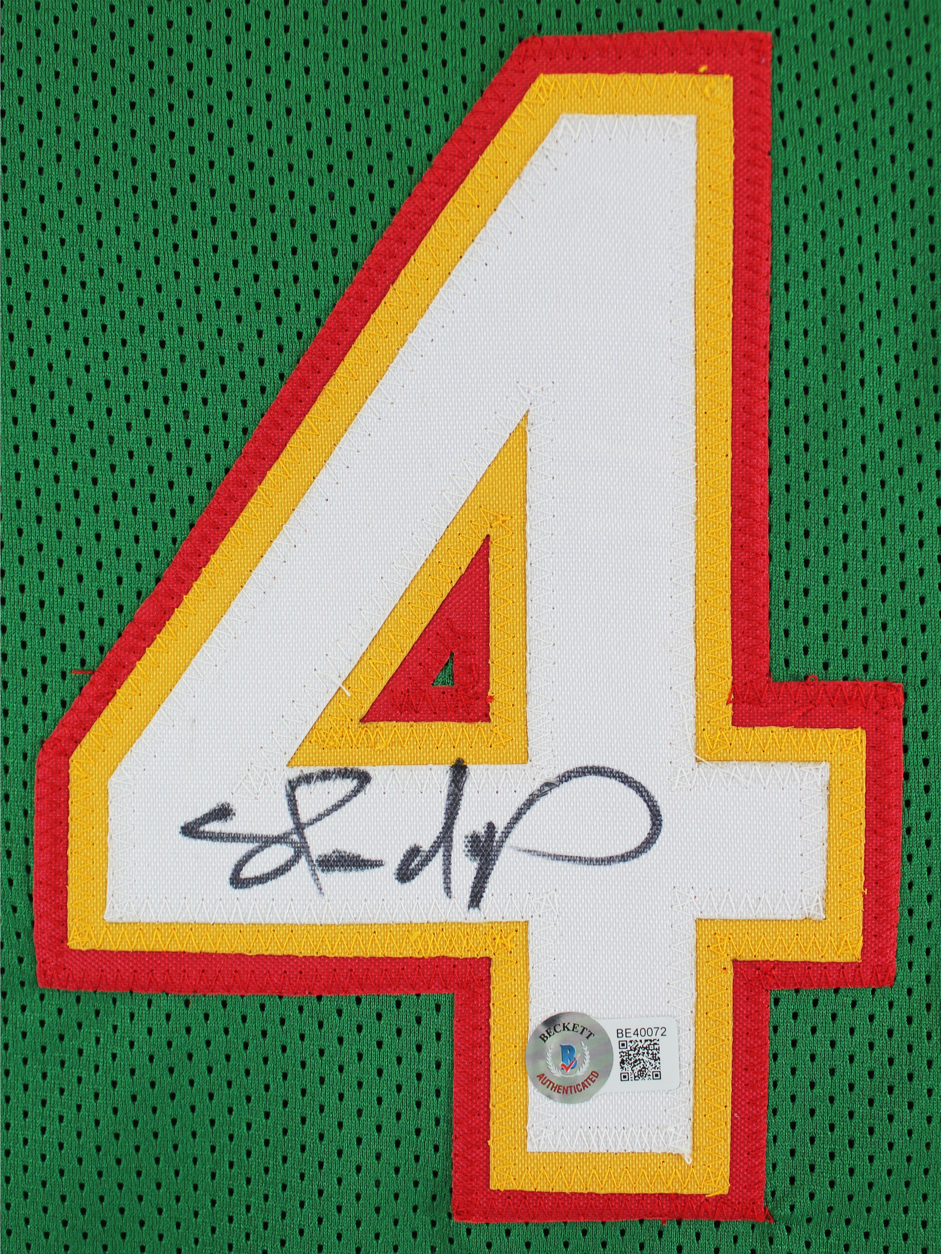 Shawn Kemp Authentic Signed Green Pro Style Jersey w/ White #'s BAS Witnessed