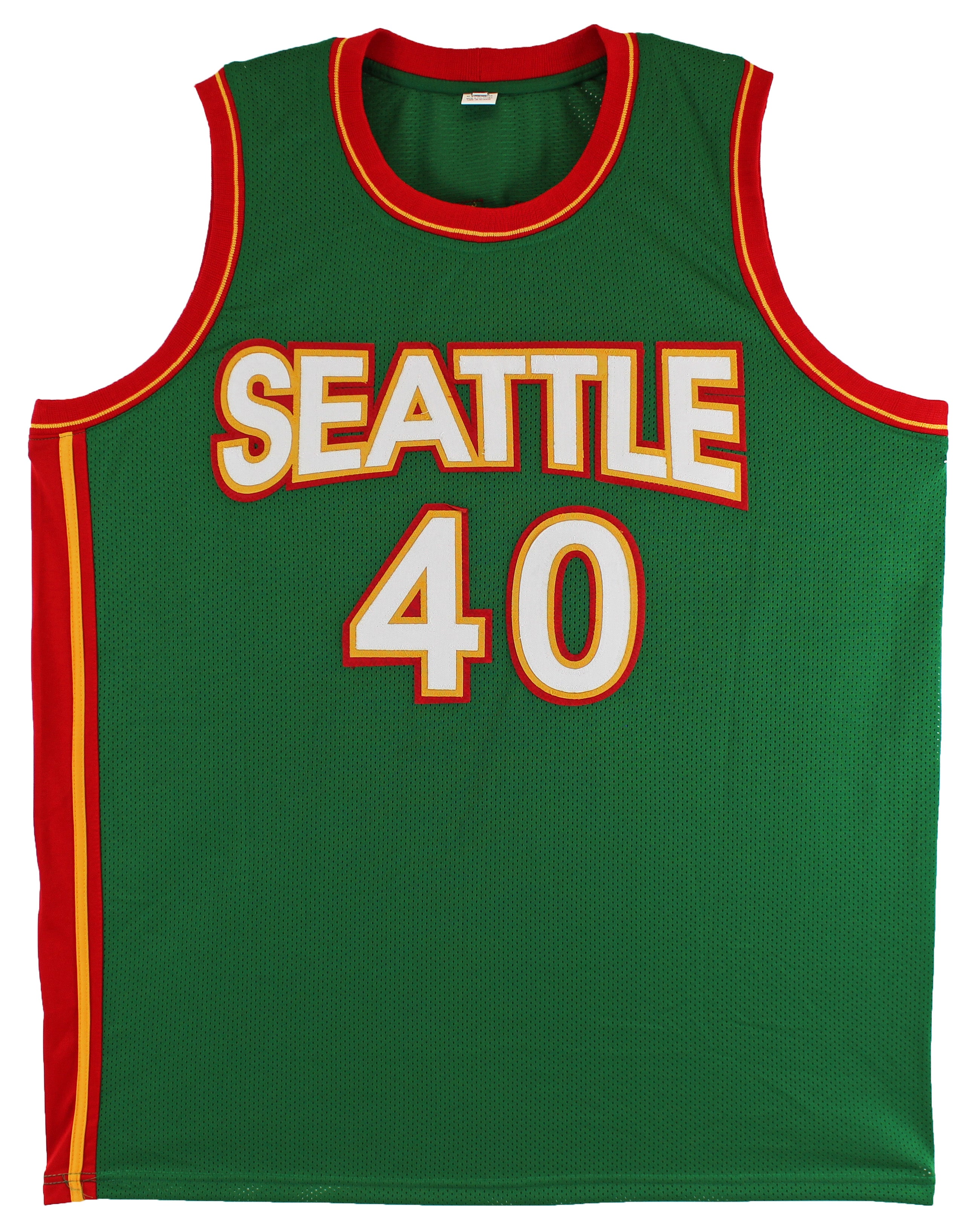 Shawn Kemp Authentic Signed Green Pro Style Jersey w/ White #'s BAS Witnessed