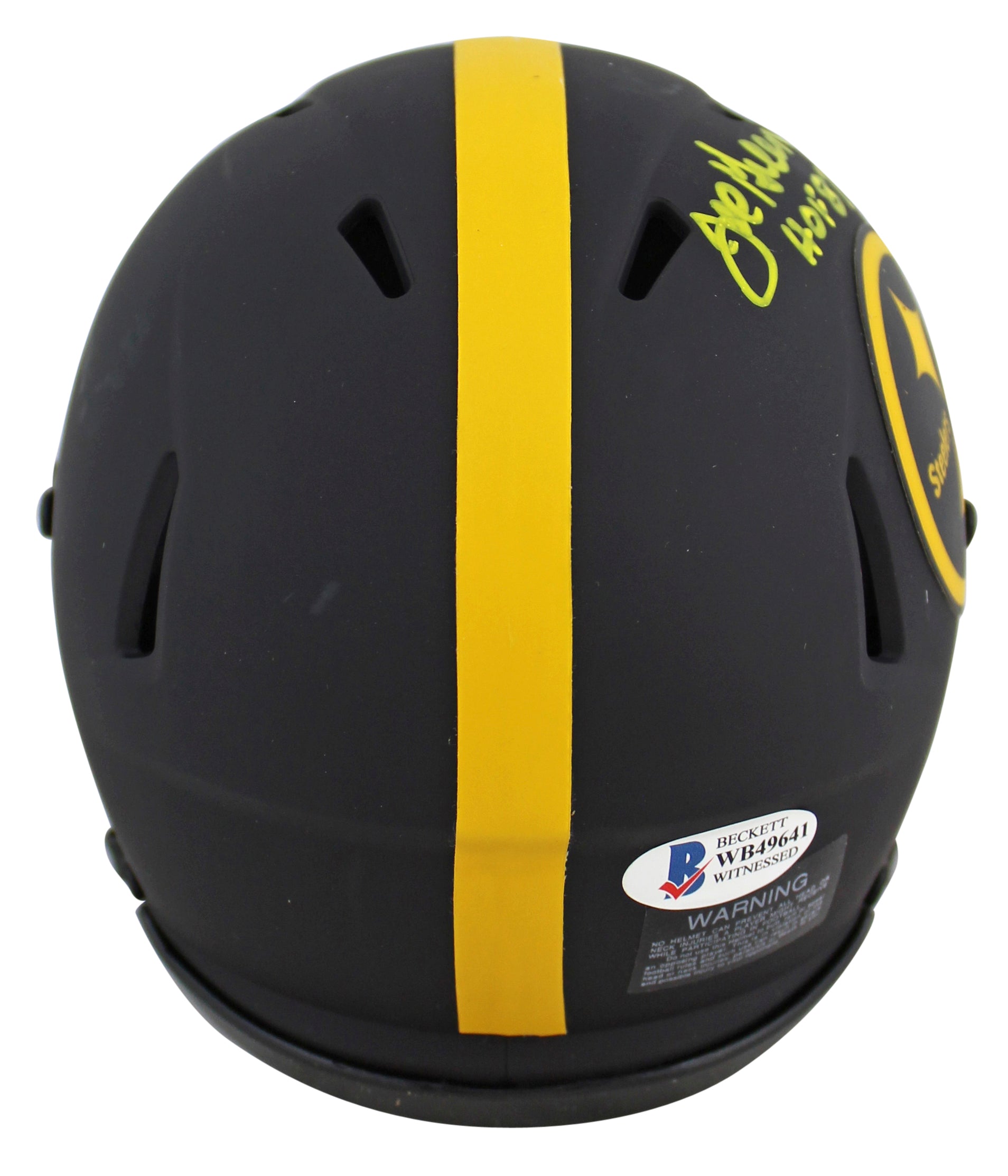 Steelers Joe Greene "HOF 87" Signed Eclipse Speed Mini Helmet BAS Witnessed