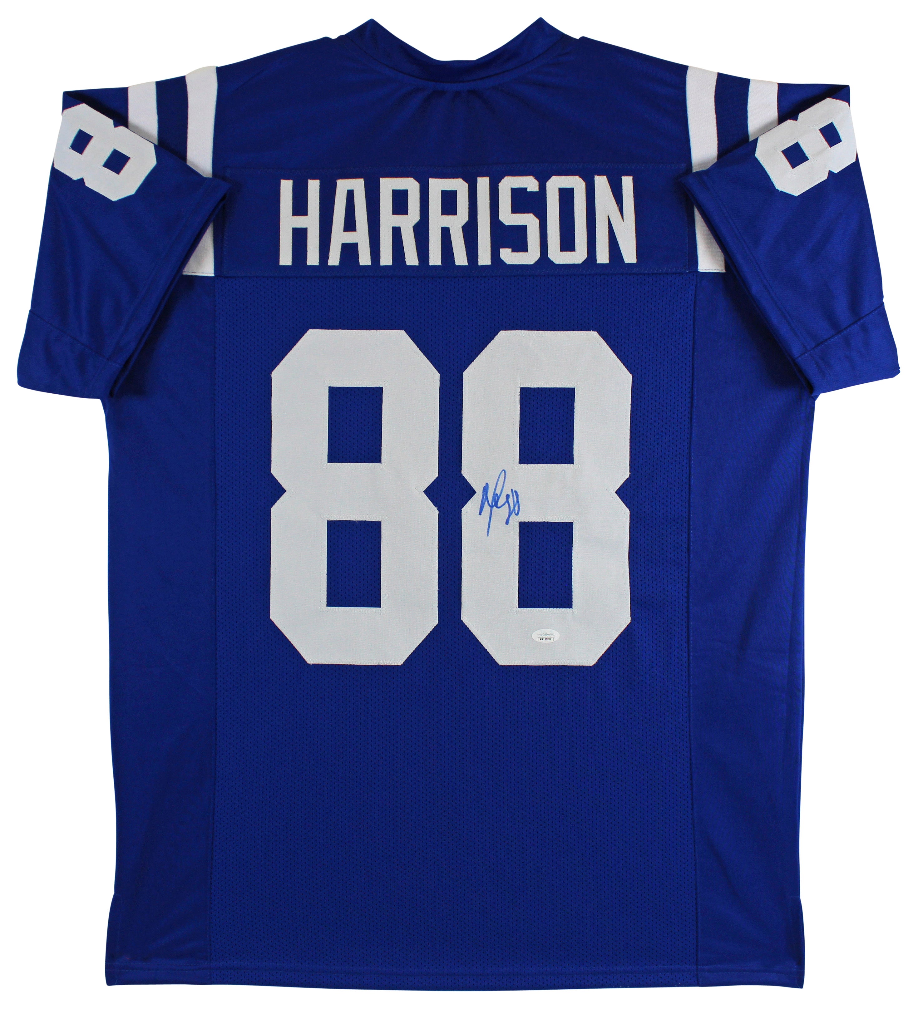 Marvin Harrison Authentic Signed Blue Pro Style Jersey Autographed JSA Witness