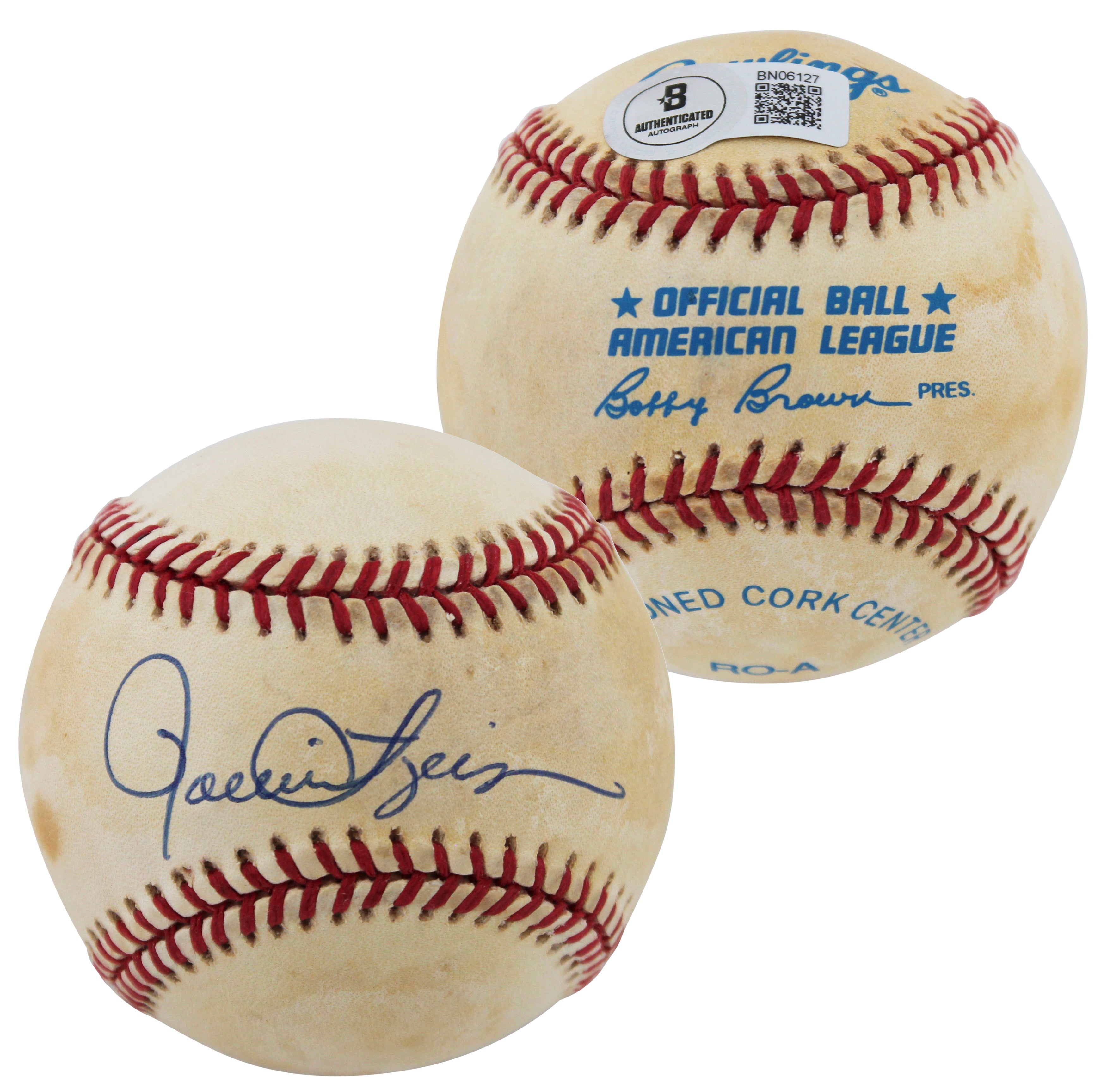 Athletics Rollie Fingers Authentic Signed Bobby Brown Oal Baseball BAS #BN06127