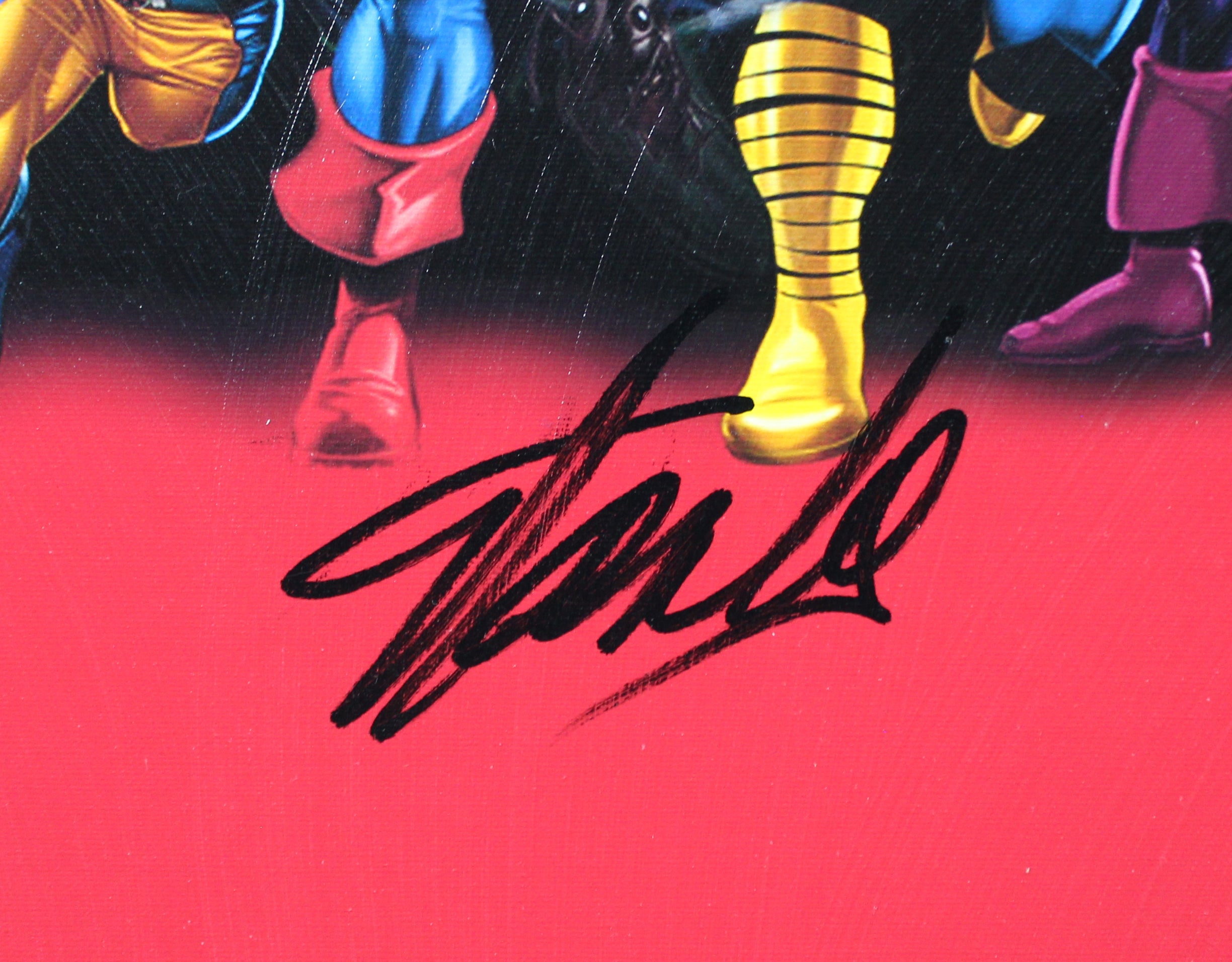 Stan Lee Marvel Authentic Signed & Framed 20x24 Marvel Cast Canvas PSA #W18592