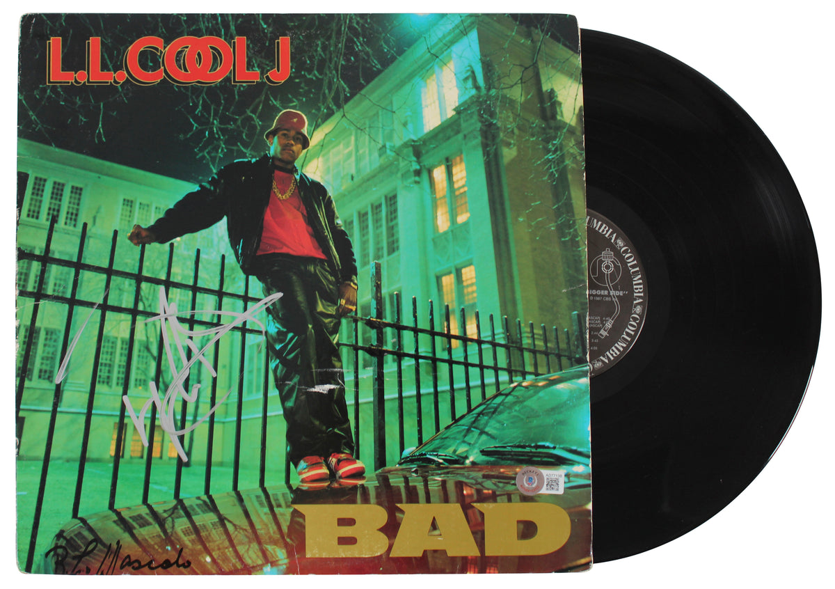 LL Cool J Authentic Signed Bad Album Cover W/ Vinyl Autographed BAS #AD77138