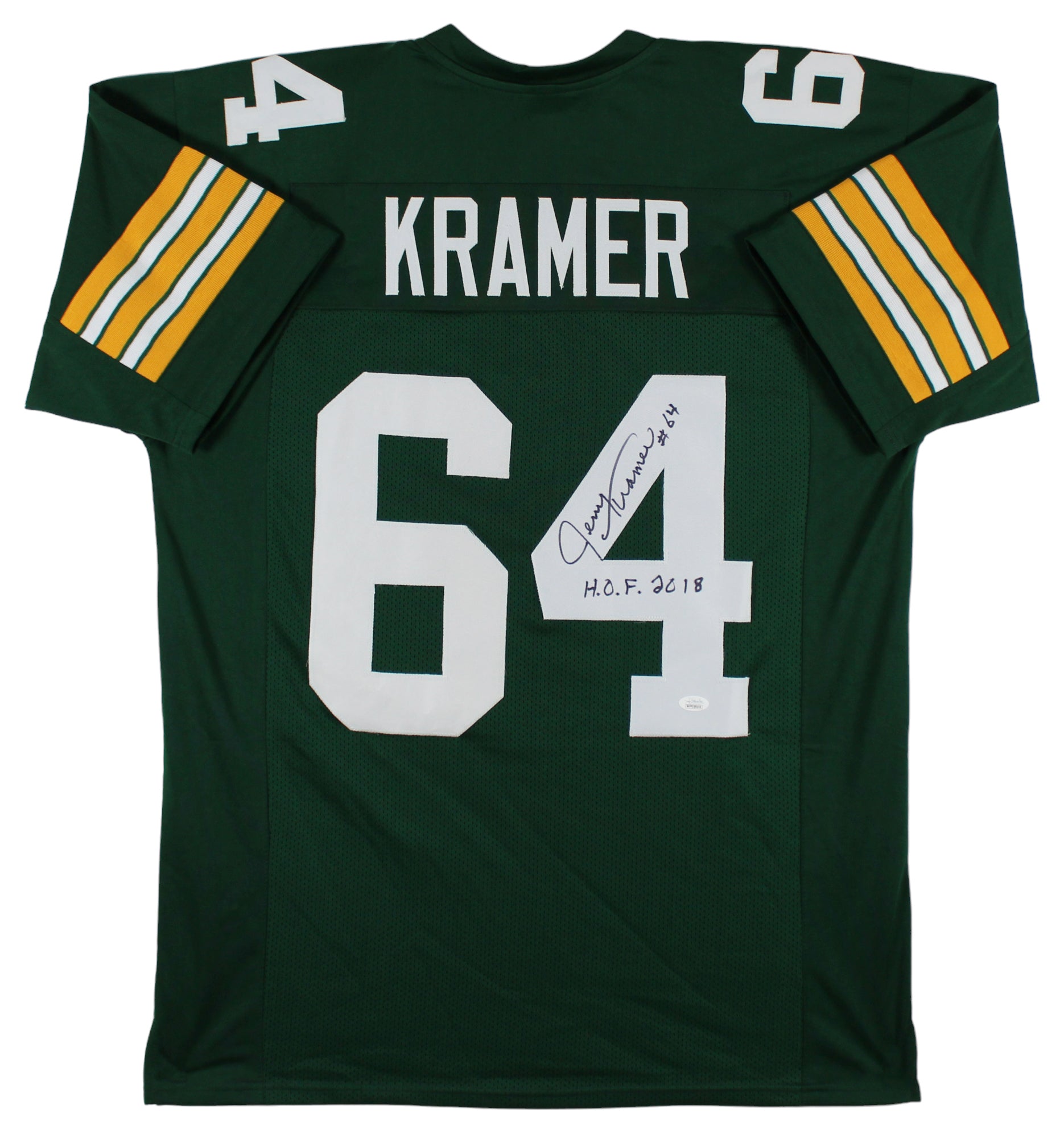 Packers Jerry Kramer "HOF 2018" Signed Green Pro Style Jersey JSA Wit #WPP238140