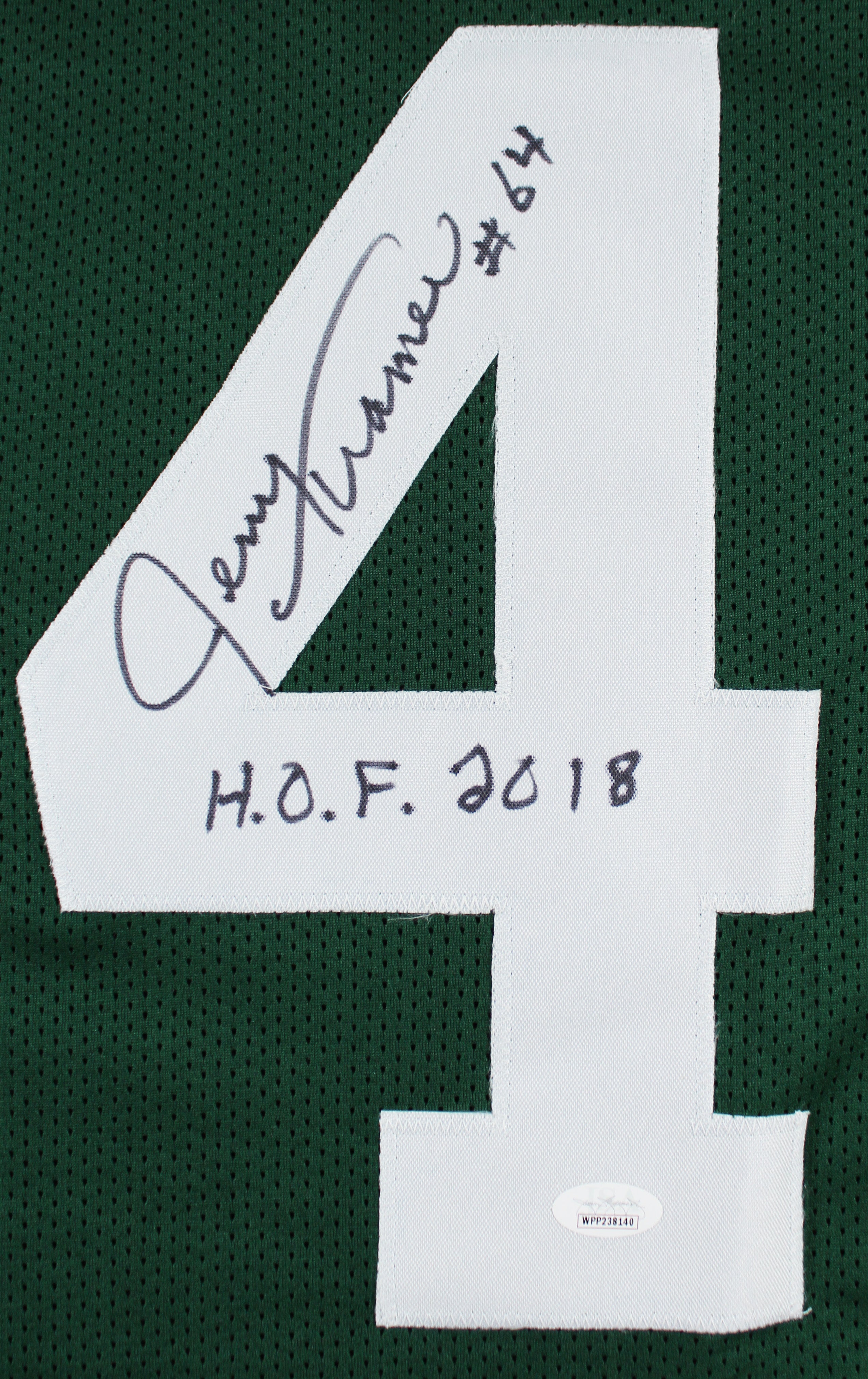 Packers Jerry Kramer "HOF 2018" Signed Green Pro Style Jersey JSA Wit #WPP238140