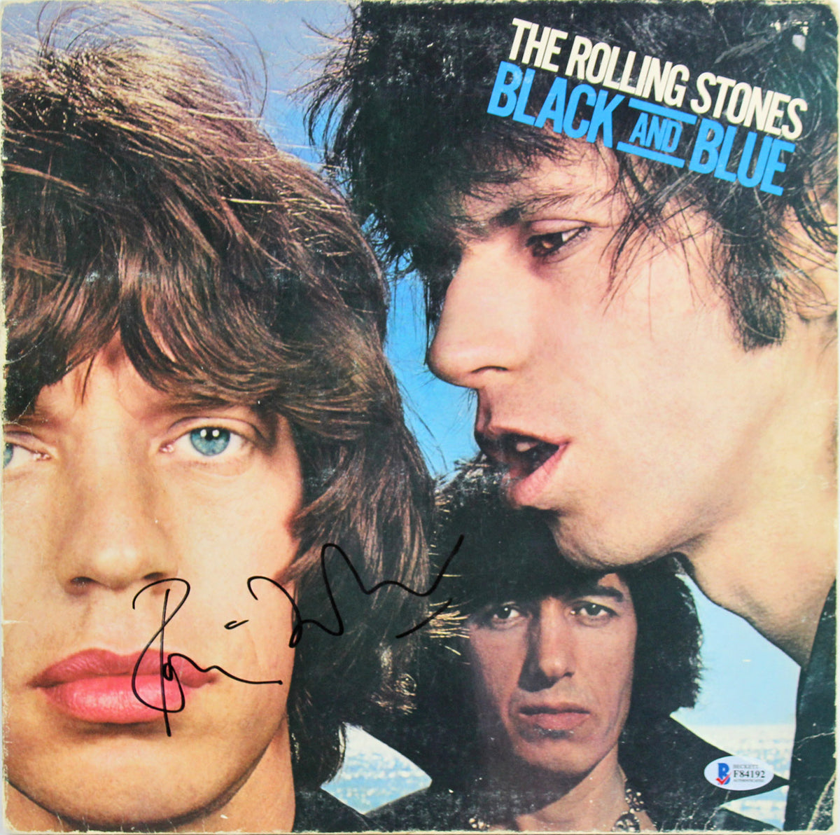 Ronnie Wood Rolling Stones Signed Black & Blue Album Cover W/ Vinyl BAS #F84192