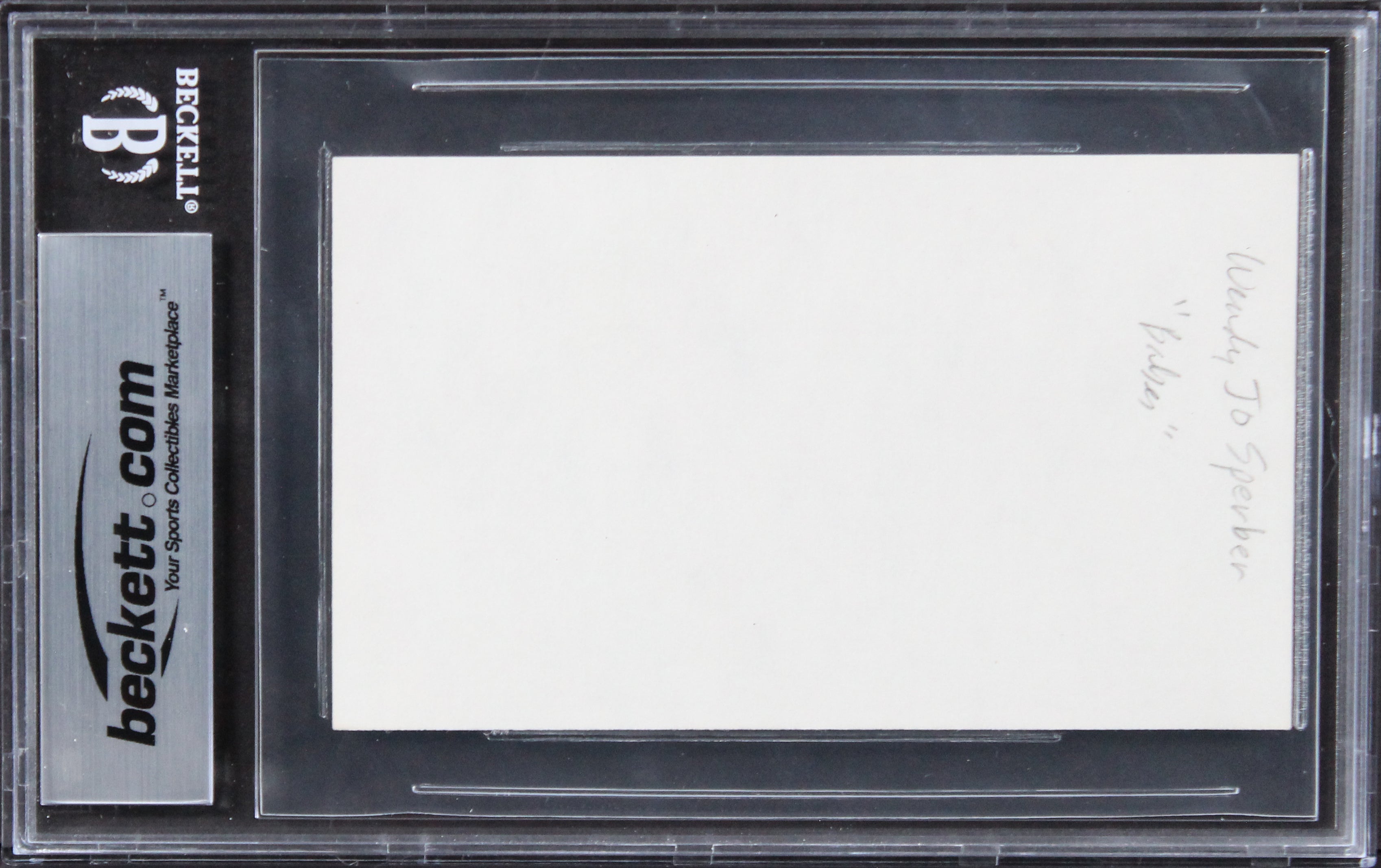 Wendie Jo Sperber Back To The Future Authentic Signed 3x5 Index Card BAS Slab 1