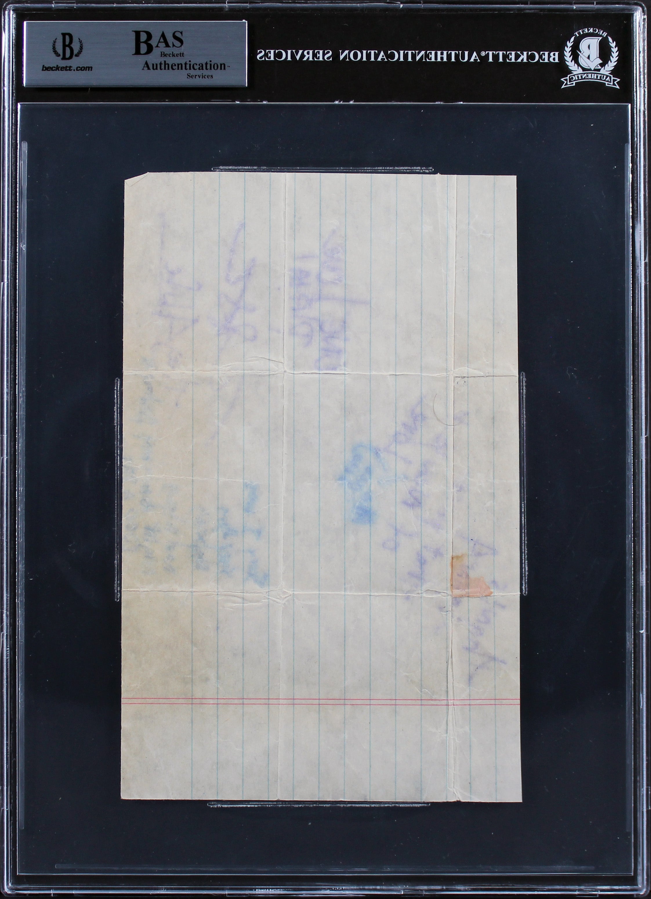 Tupac Shakur Authentic Signed 5.75x8.75 Handwritten Letter BAS Slabbed