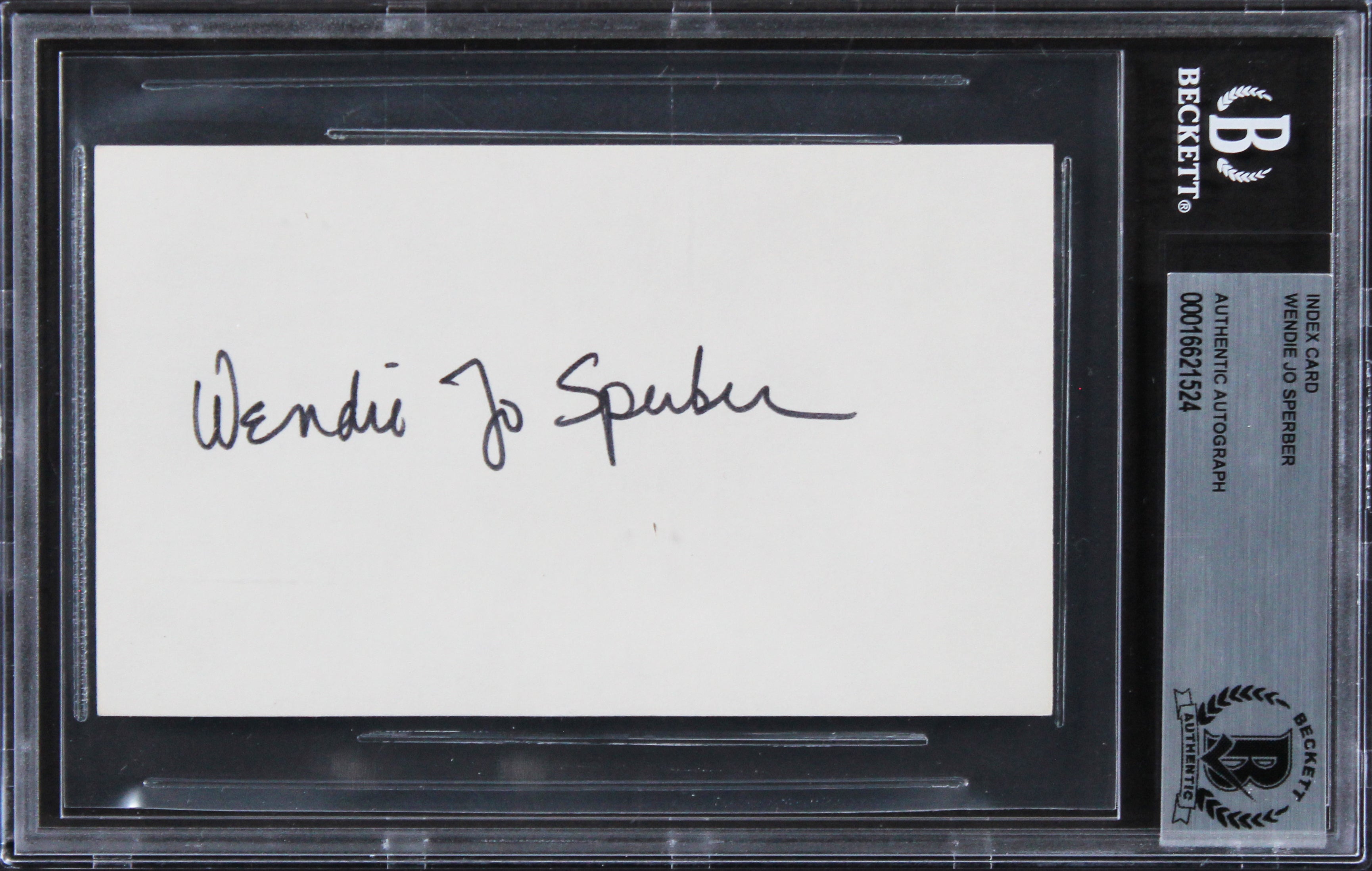 Wendie Jo Sperber Back To The Future Authentic Signed 3x5 Index Card BAS Slab 2