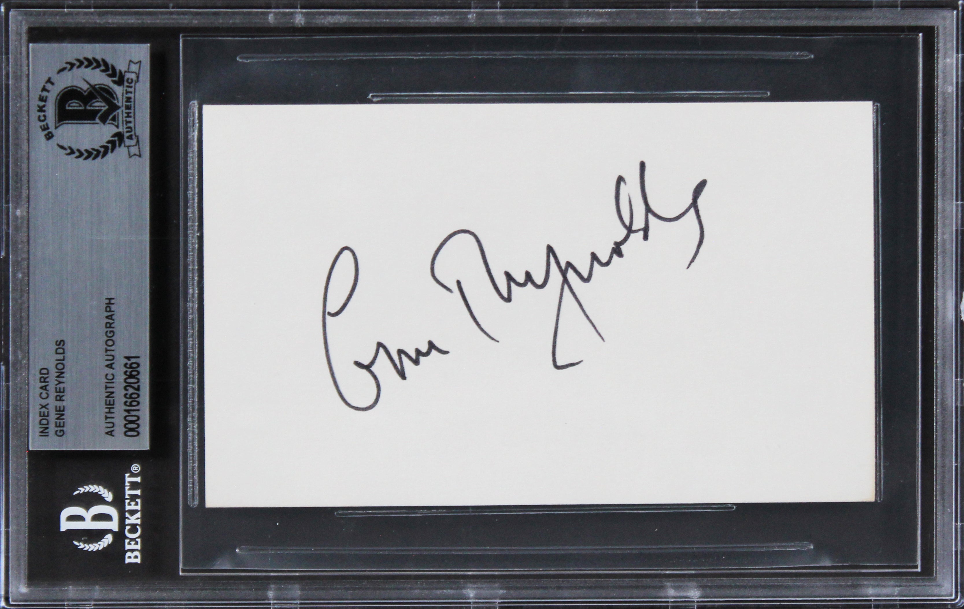 Gene Reynolds MASH Authentic Signed 3x5 Index Card Autographed BAS Slabbed 2