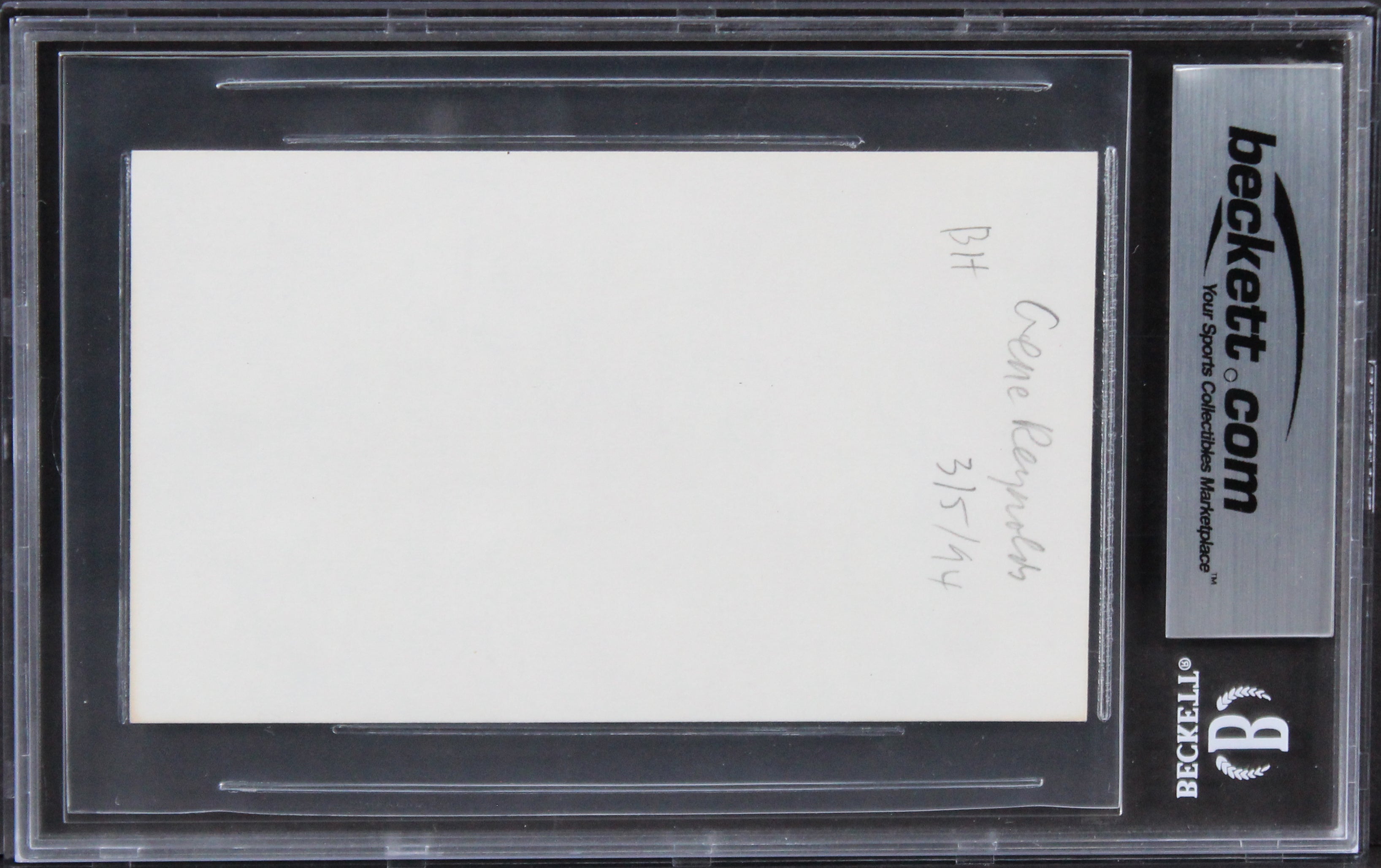 Gene Reynolds MASH Authentic Signed 3x5 Index Card Autographed BAS Slabbed 2