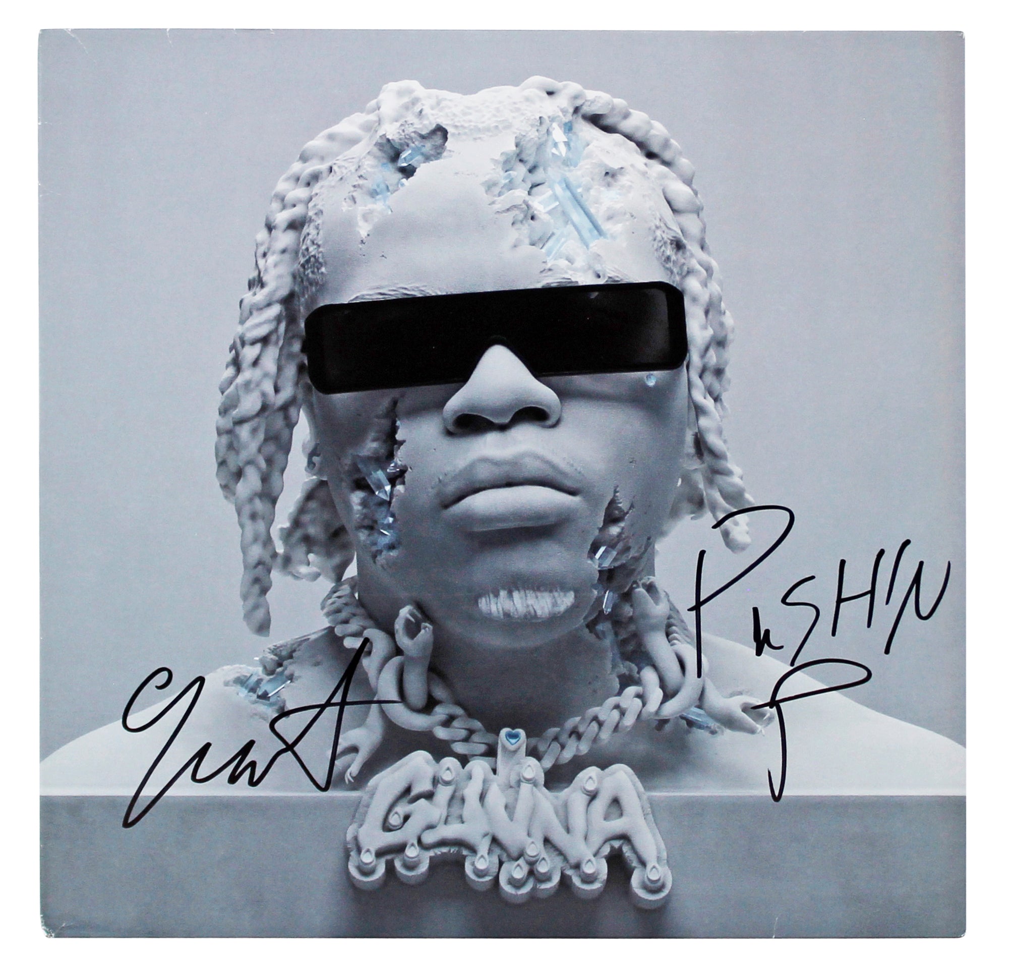 Gunna "Pushin P" Authentic Signed DS4Ever Album Cover W/ Vinyl BAS #BN06561
