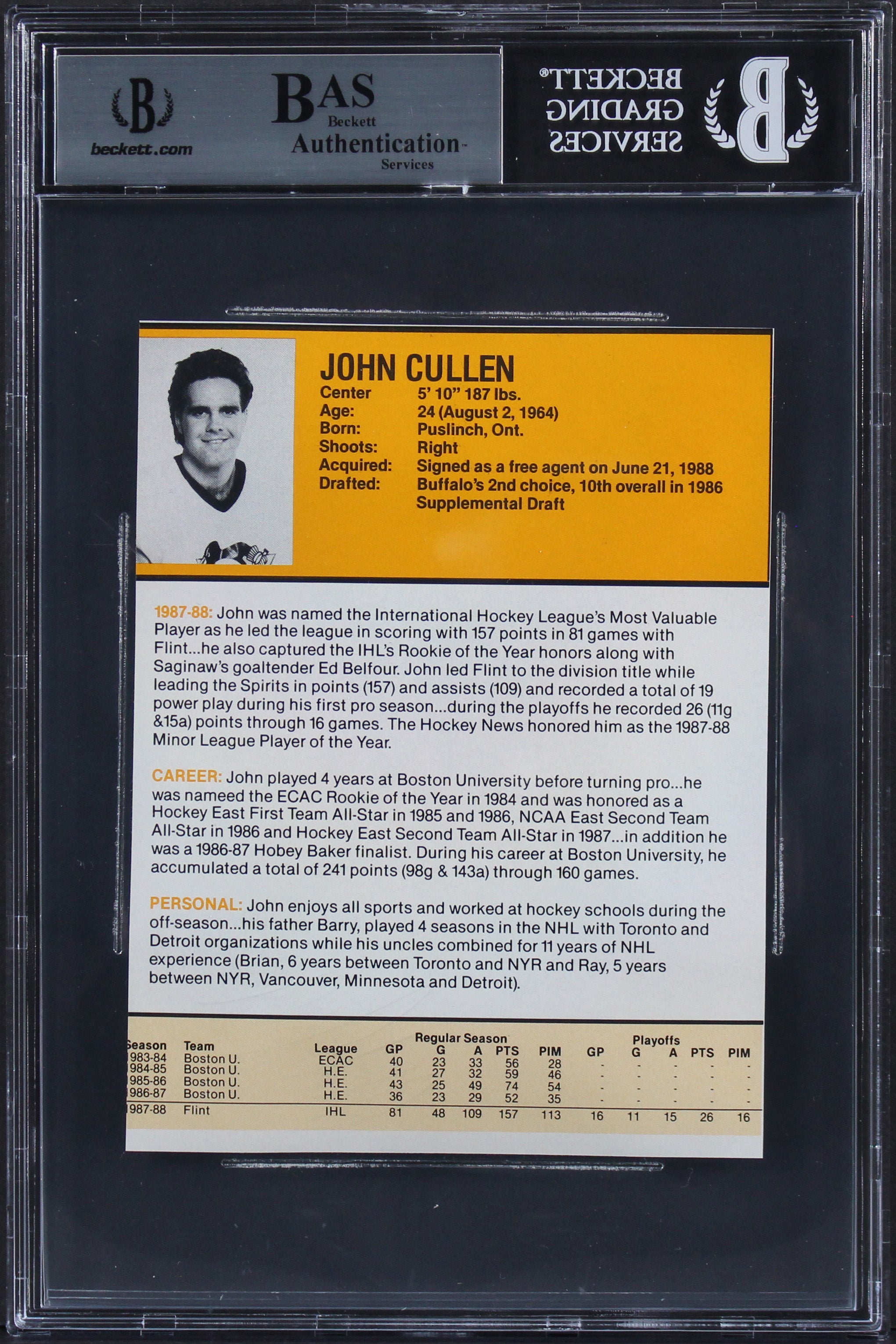 Penguins Paul Coffey Authentic Signed 4.25x5.75 Cut Signature BAS Slabbed