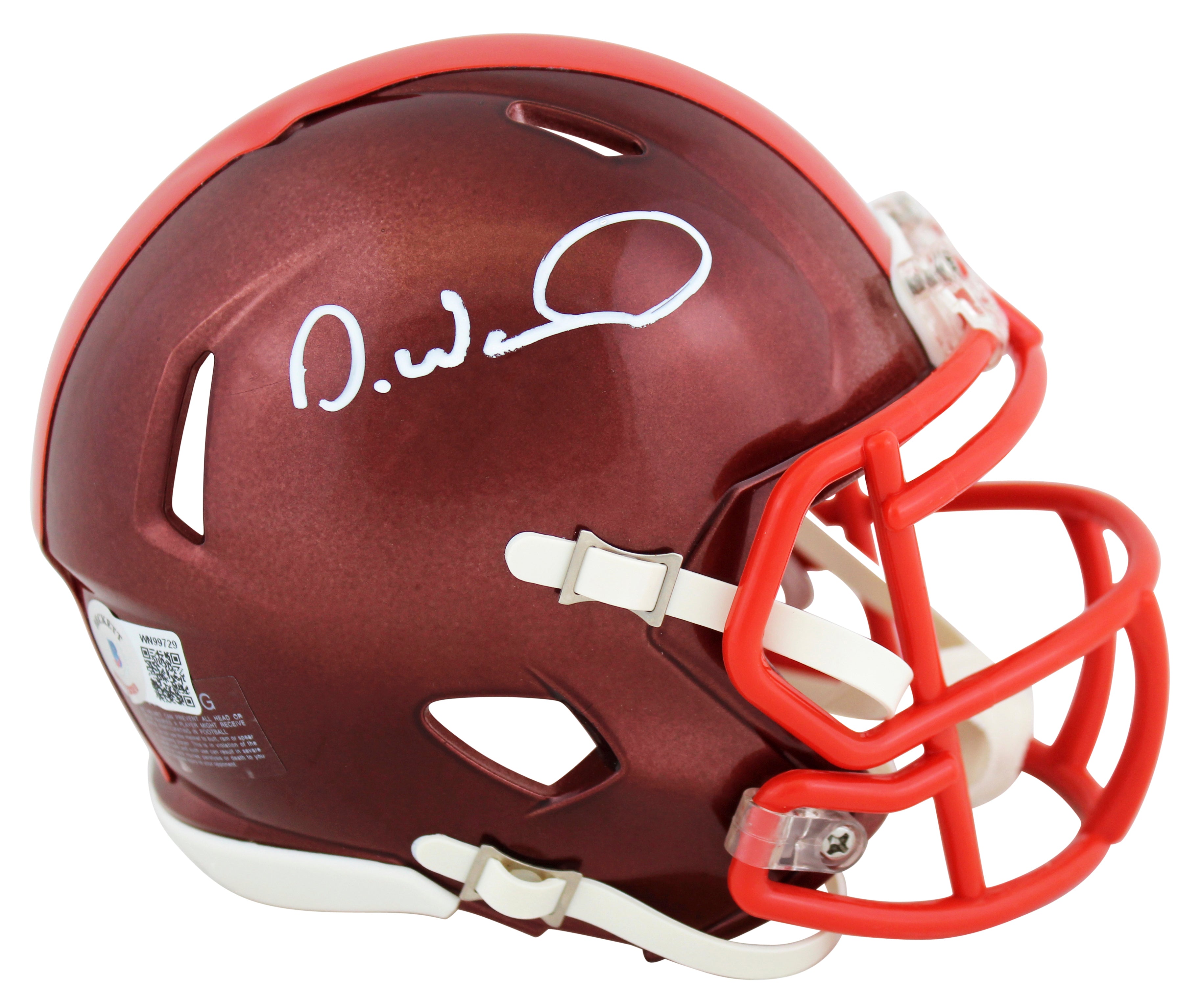 Browns Denzel Ward Authentic Signed Flash Speed Mini Helmet BAS Witnessed