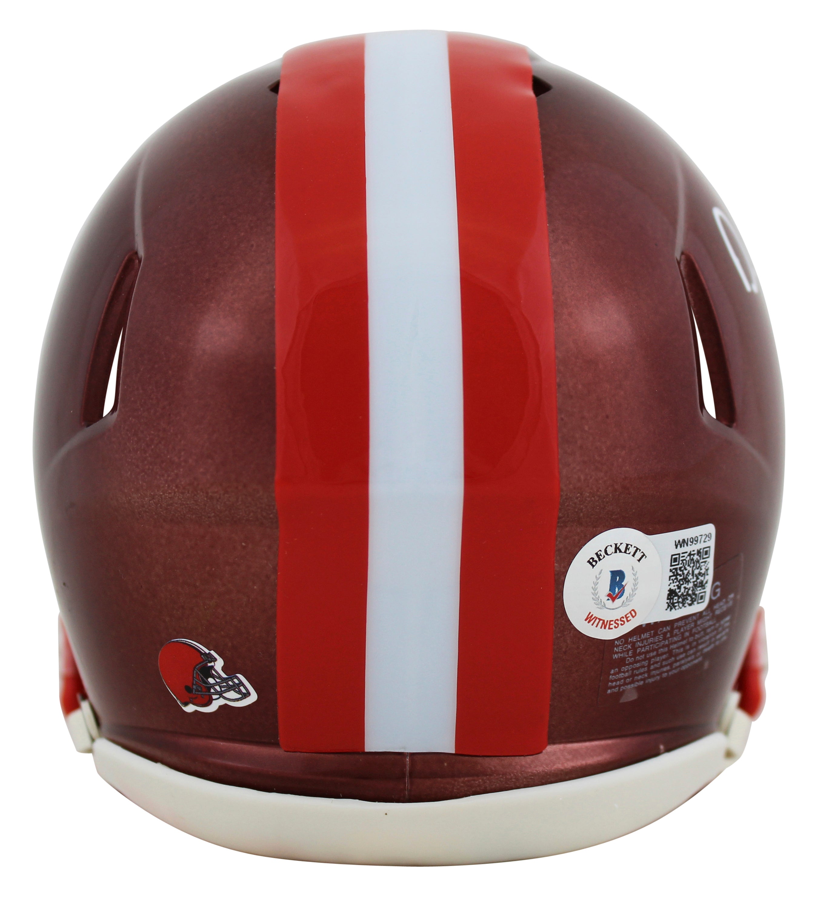 Browns Denzel Ward Authentic Signed Flash Speed Mini Helmet BAS Witnessed