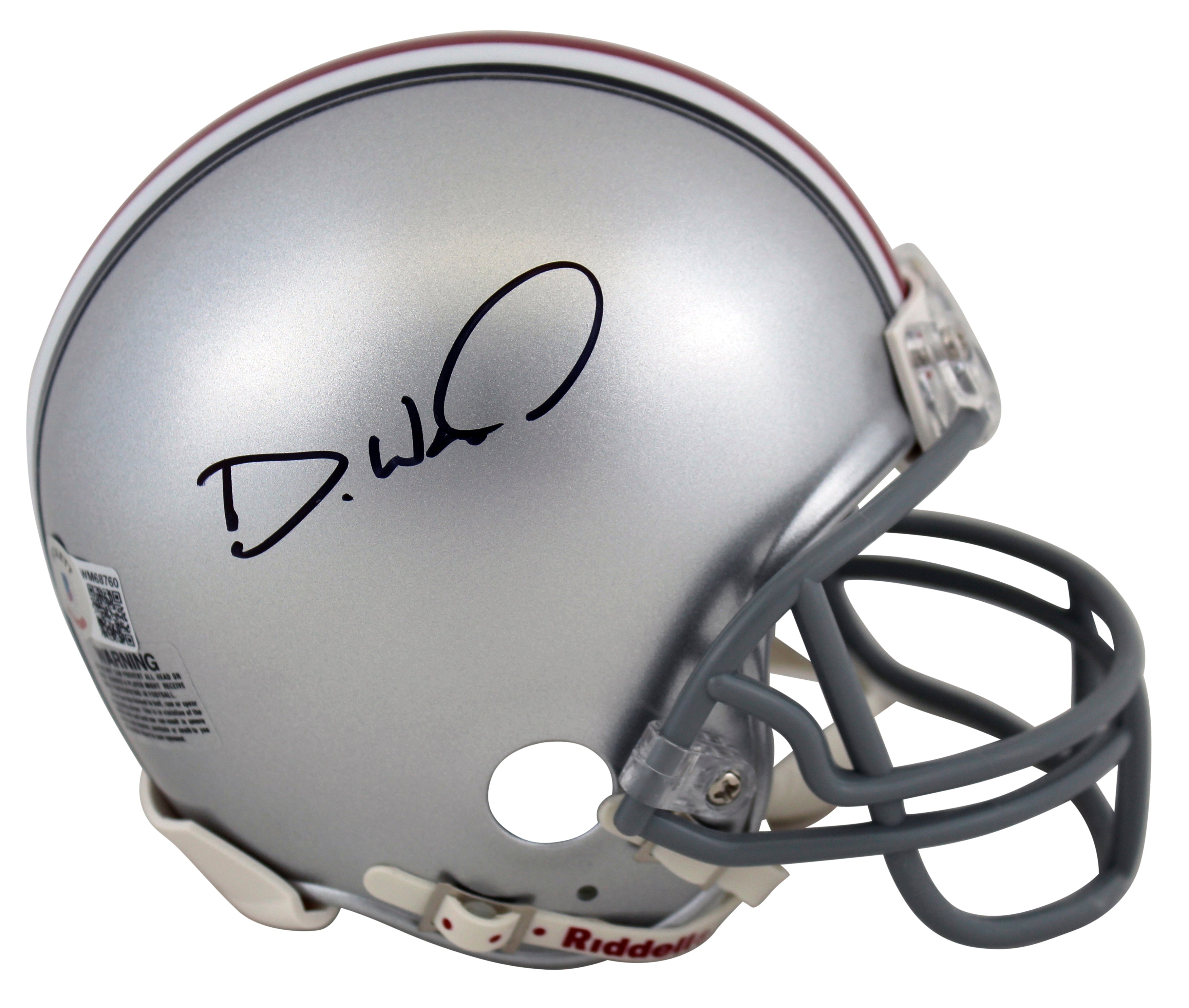 Ohio State Denzel Ward Authentic Signed Silver Rep Mini Helmet BAS Witnessed