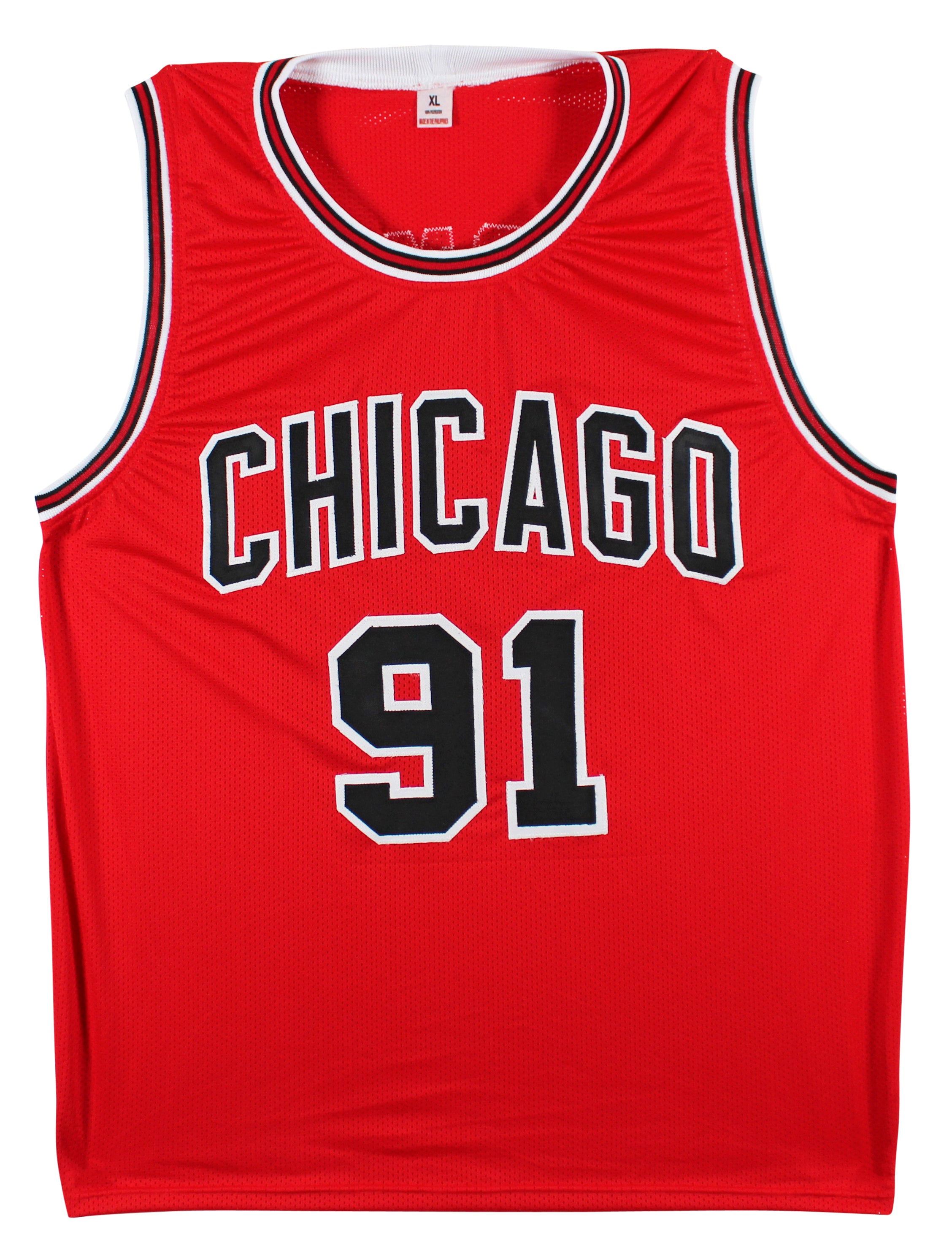 Dennis Rodman Authentic Signed Red Pro Style Jersey Autographed BAS Witnessed 2 HOLIDAY DOORBUSTER