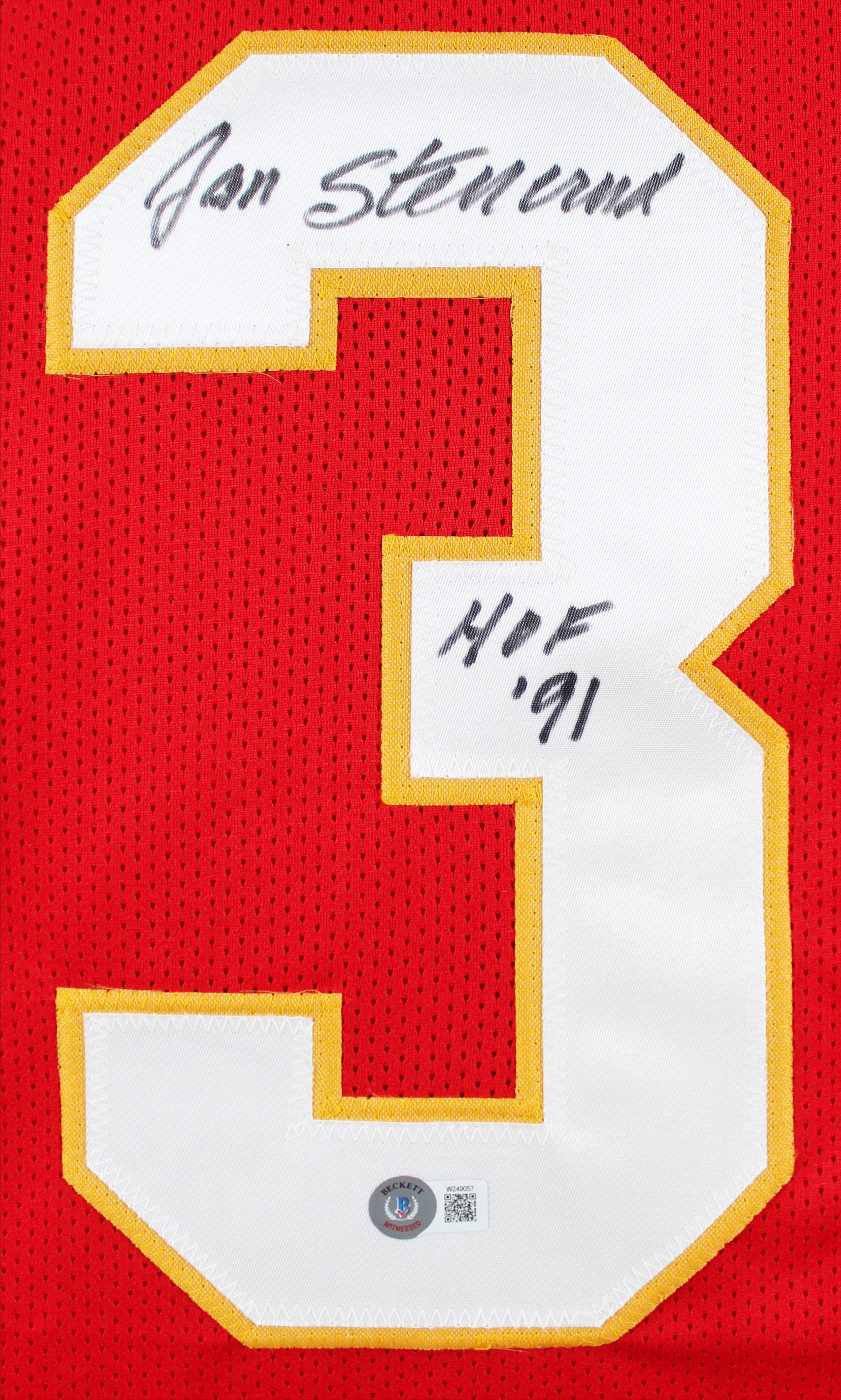 Jan Stenerud "HOF 91" Authentic Signed Red Pro Style Jersey BAS Witnessed