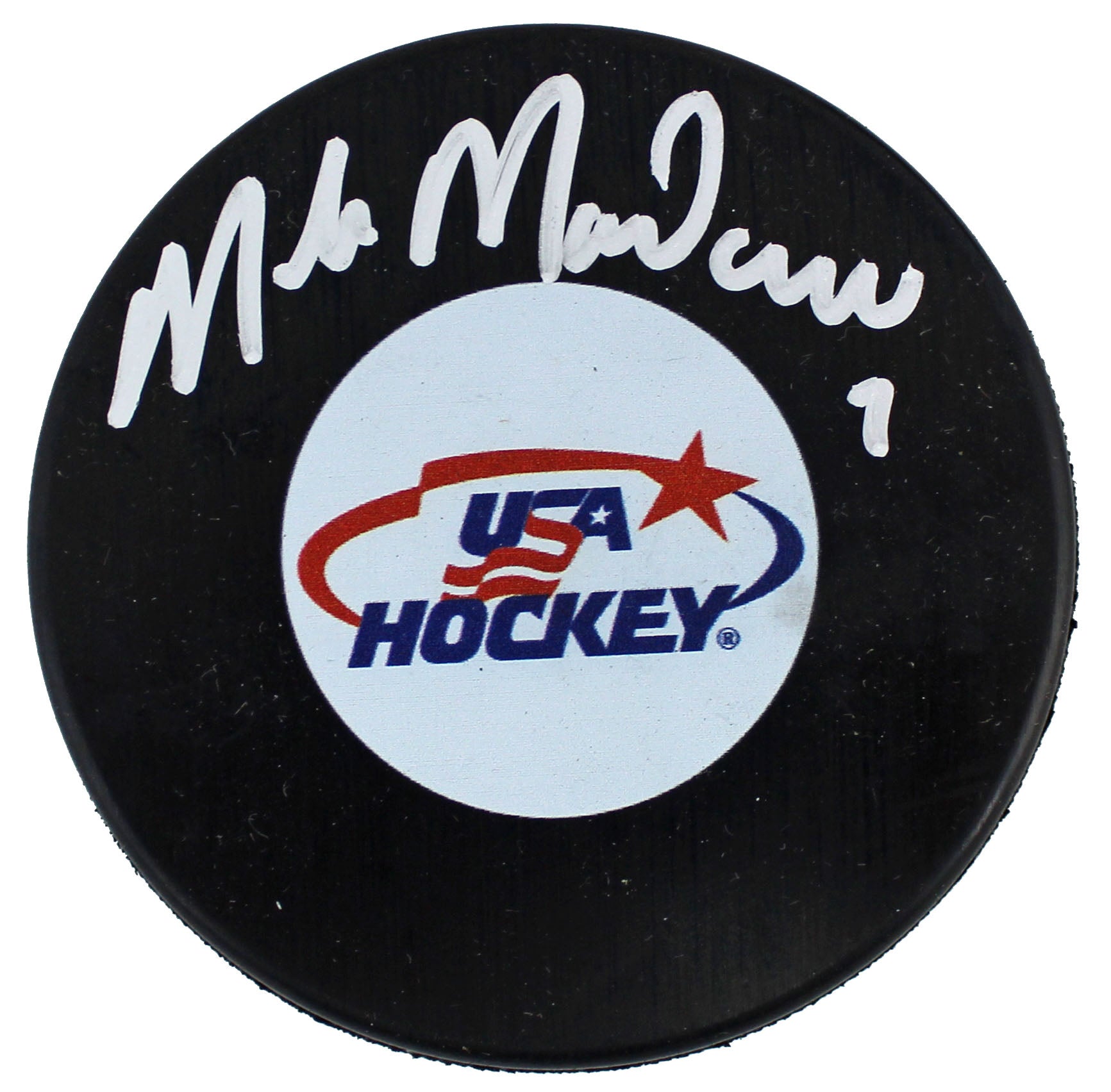 Stars Mike Modano Authentic Signed USA Hockey Logo Puck BAS Witnessed