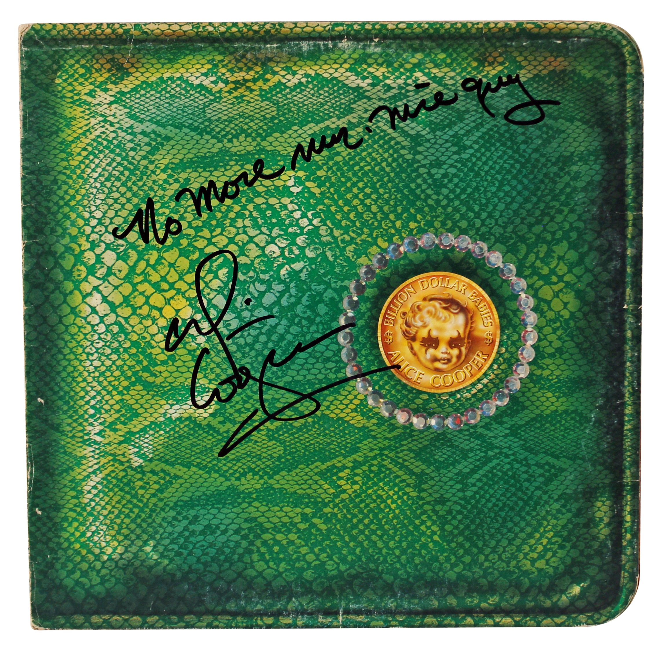 Alice Cooper "NMMNG" Signed Billion Dollar Babies Album Cover W/ Vinyl BAS Wit 1