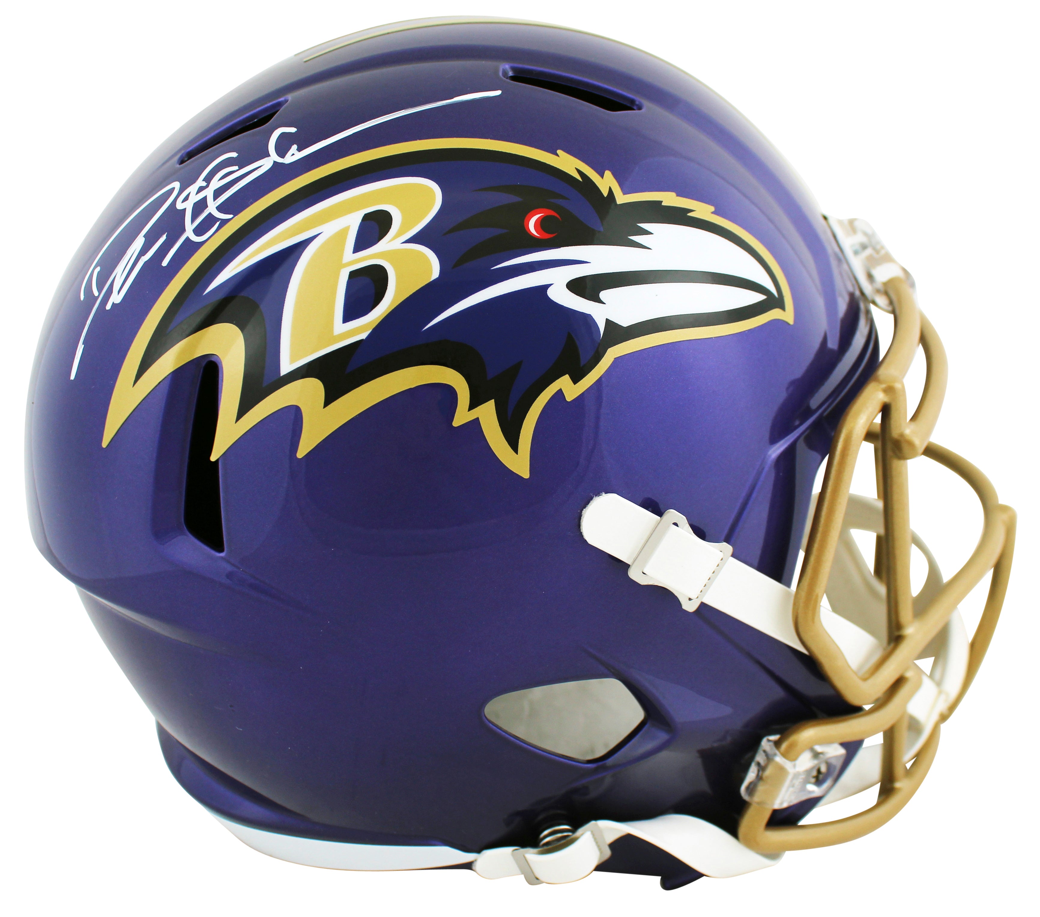 Ravens Deion Sanders Authentic Signed Flash Full Size Speed Rep Helmet BAS Wit