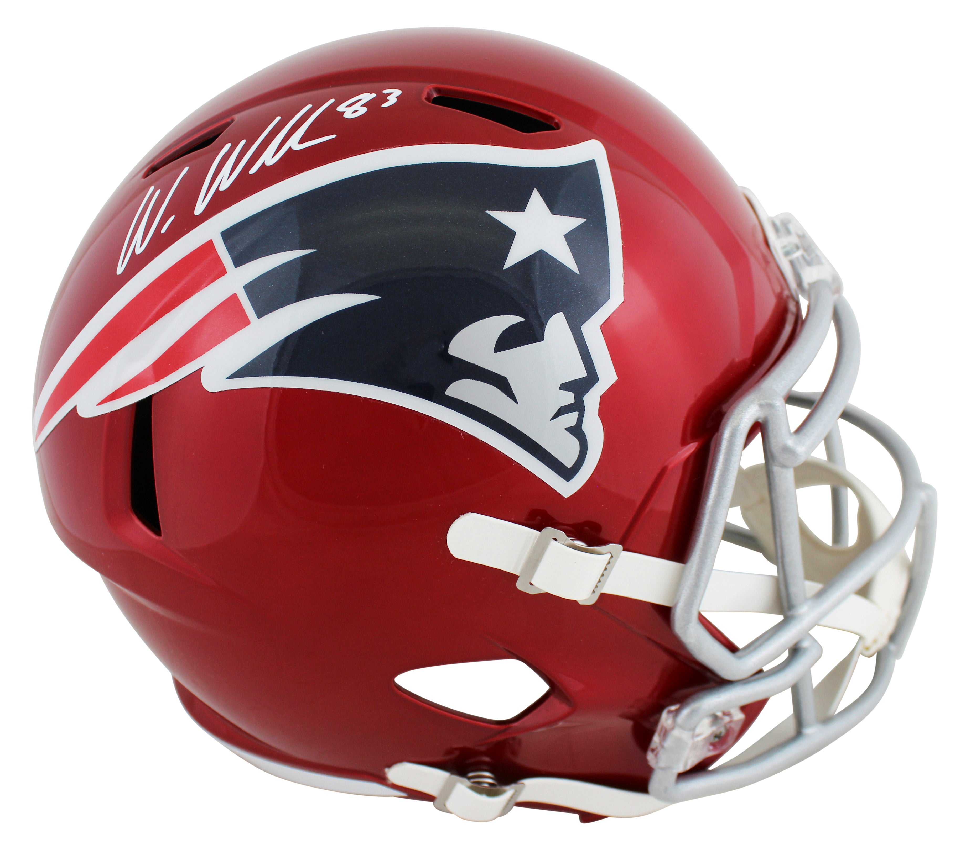 Patriots Wes Welker Authentic Signed Flash Full Size Speed Rep Helmet BAS Wit