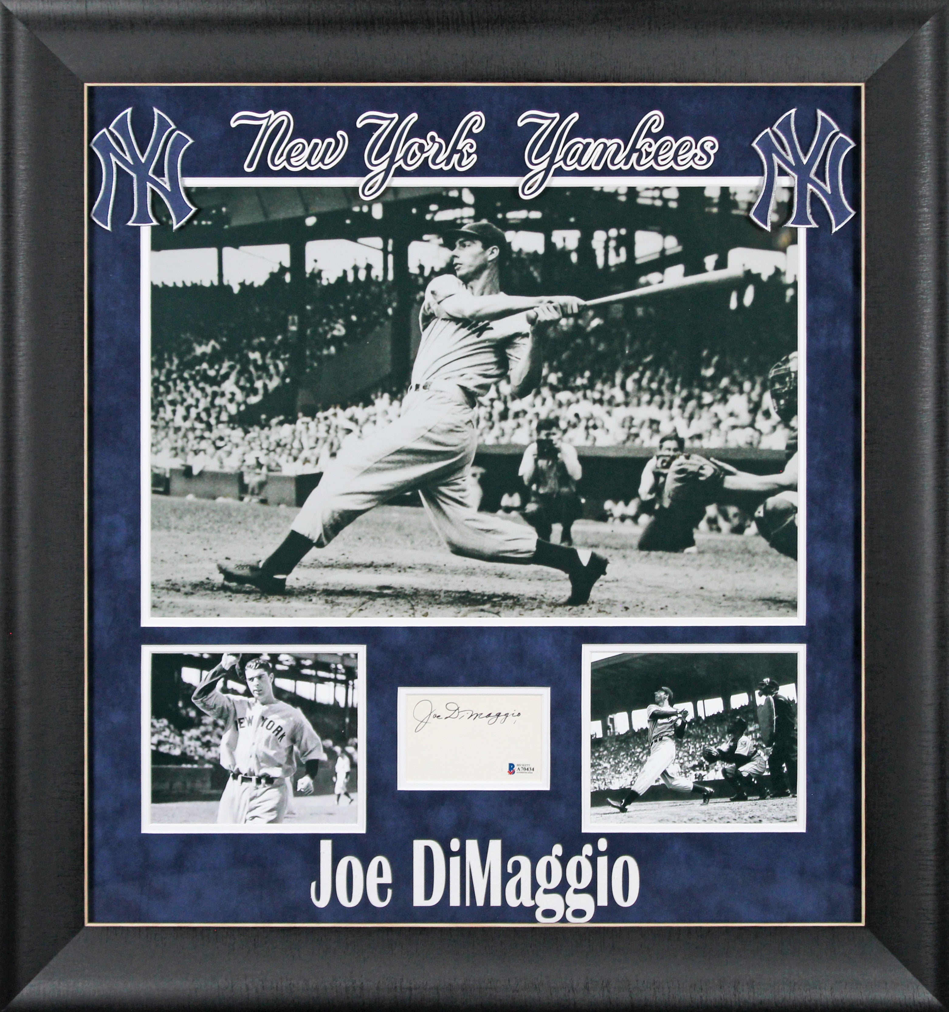 Yankees Joe DiMaggio Authentic Signed & Framed Index Card BAS #A70434