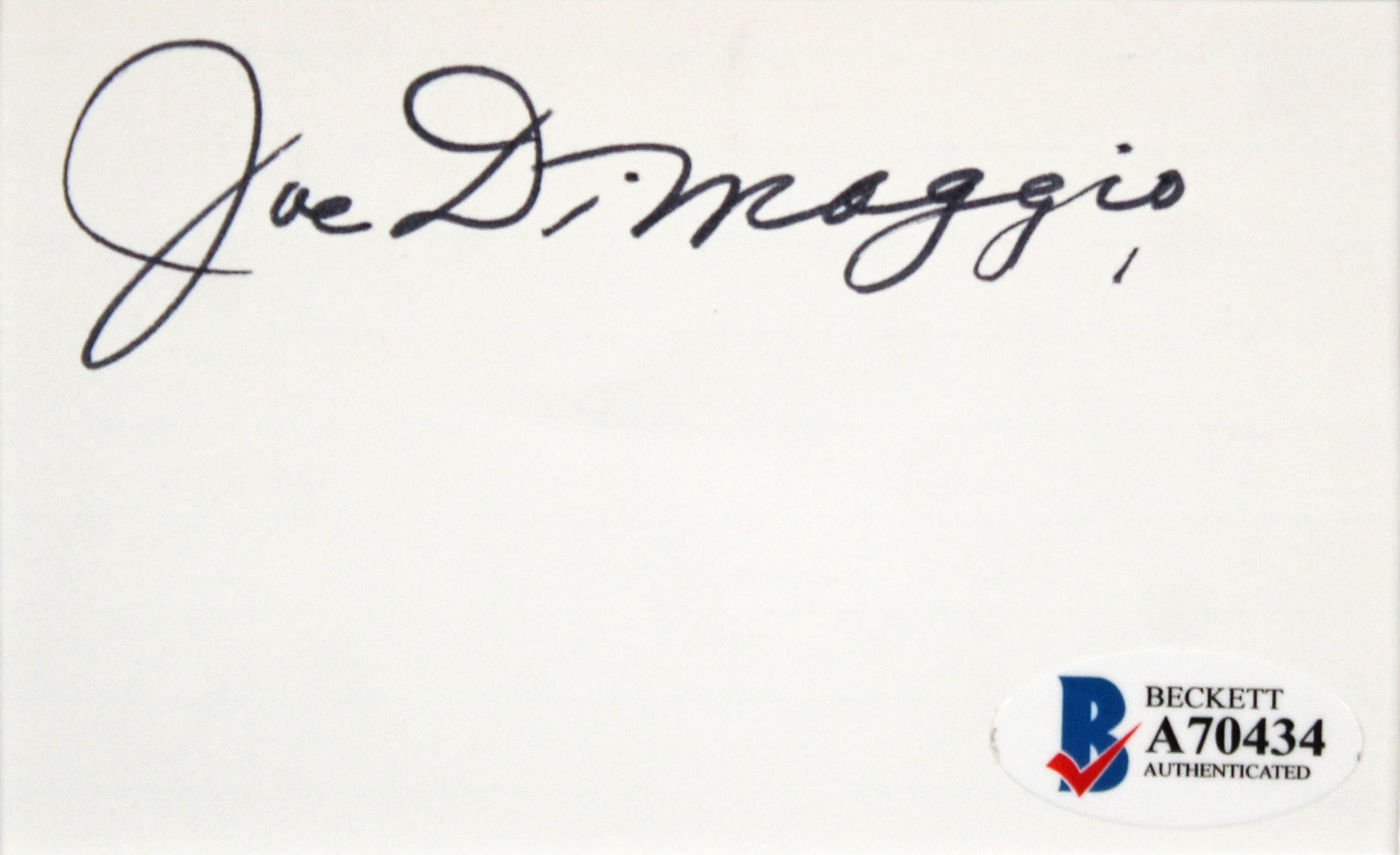 Yankees Joe DiMaggio Authentic Signed & Framed Index Card BAS #A70434