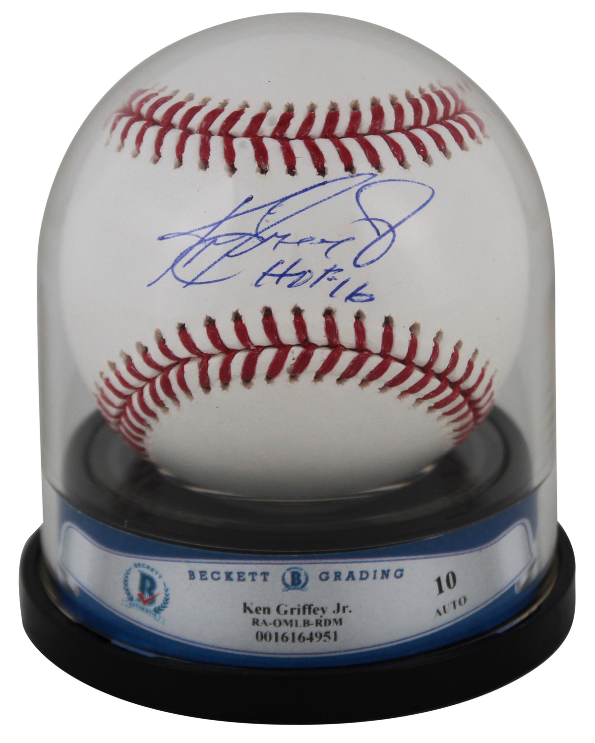 Mariners Ken Griffey Jr. HOF 16 Authentic Signed Oml Baseball Auto Grade 10 BAS