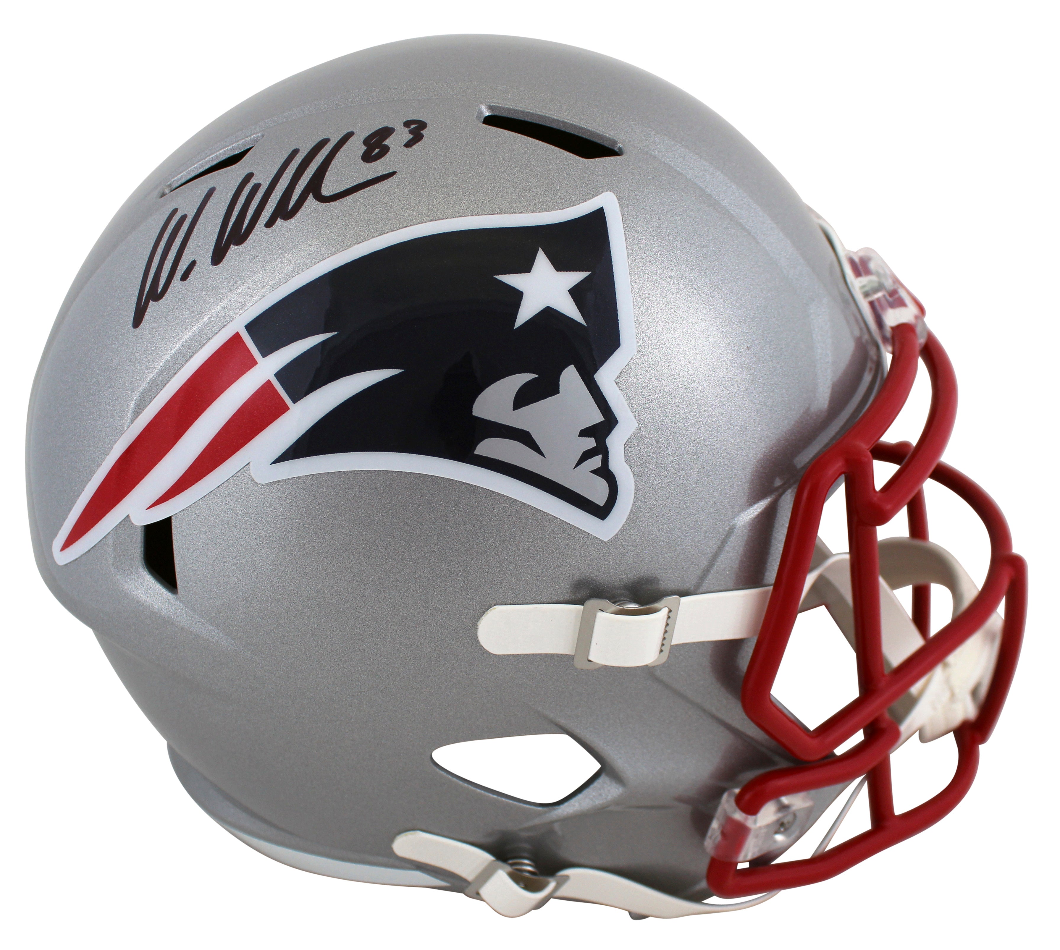 Patriots Wes Welker Authentic Signed Full Size Speed Rep Helmet BAS Witnessed