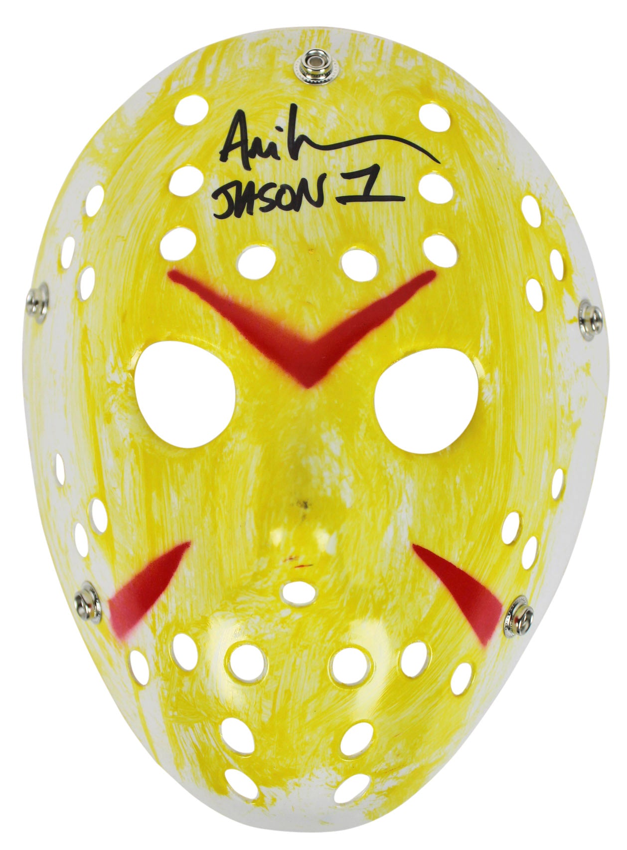 Ari Lehman Friday The 13th Jason 1 Authentic Signed Yellow Jason Mask BAS