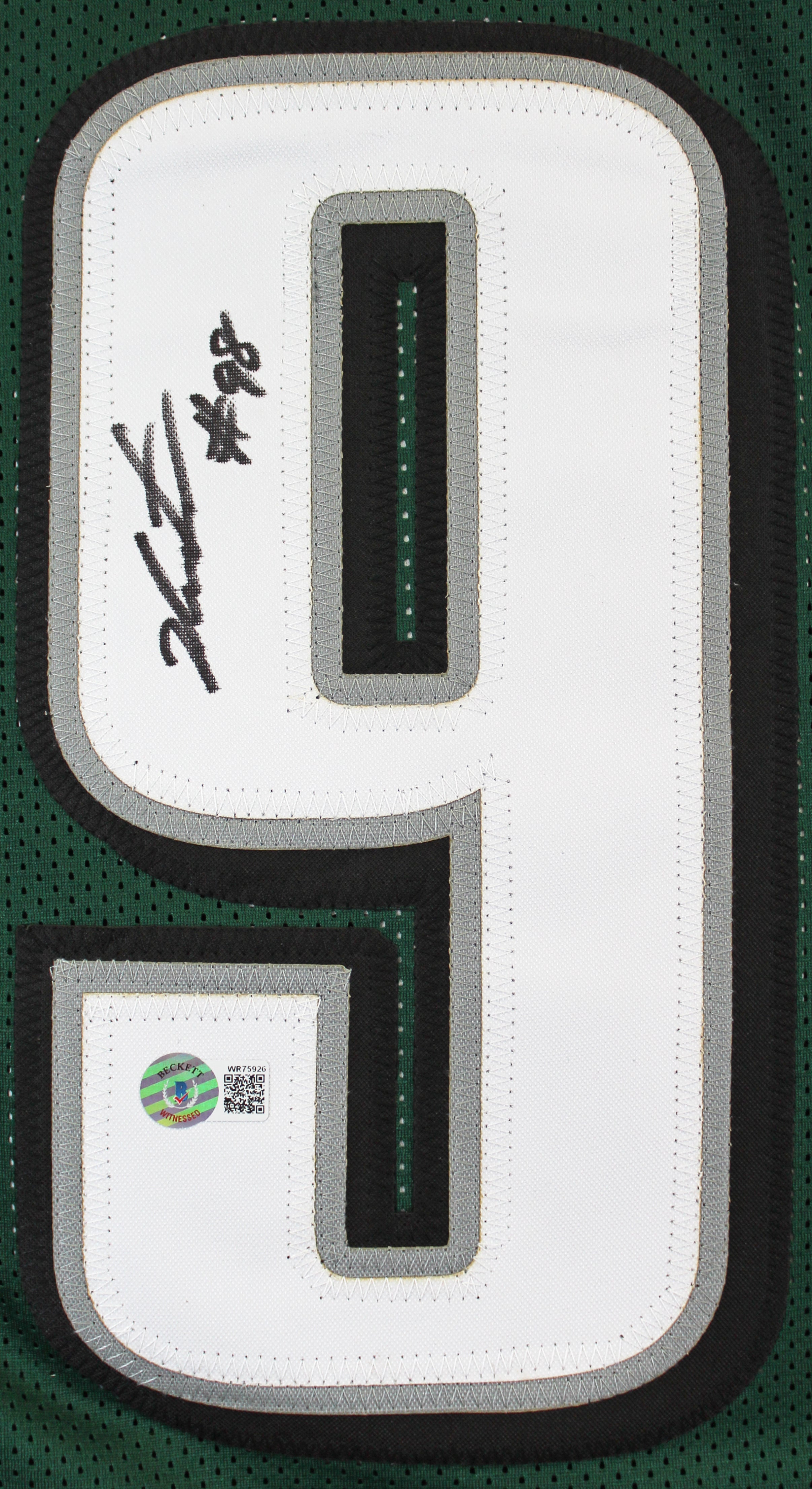 Jalen Carter Authentic Signed Green Pro Style Jersey BAS Witness