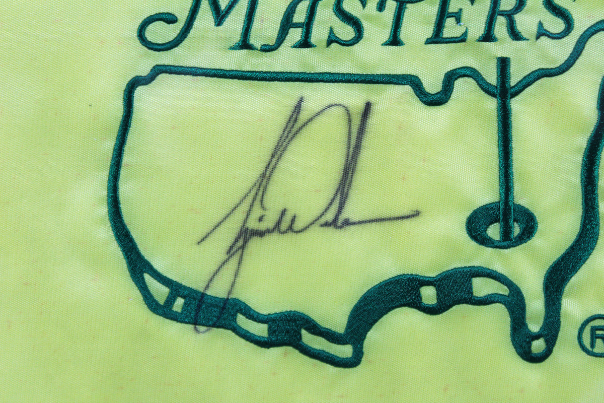 Tiger Woods Authentic Signed & Framed Masters Pin Flag Autographed BAS #AD40767
