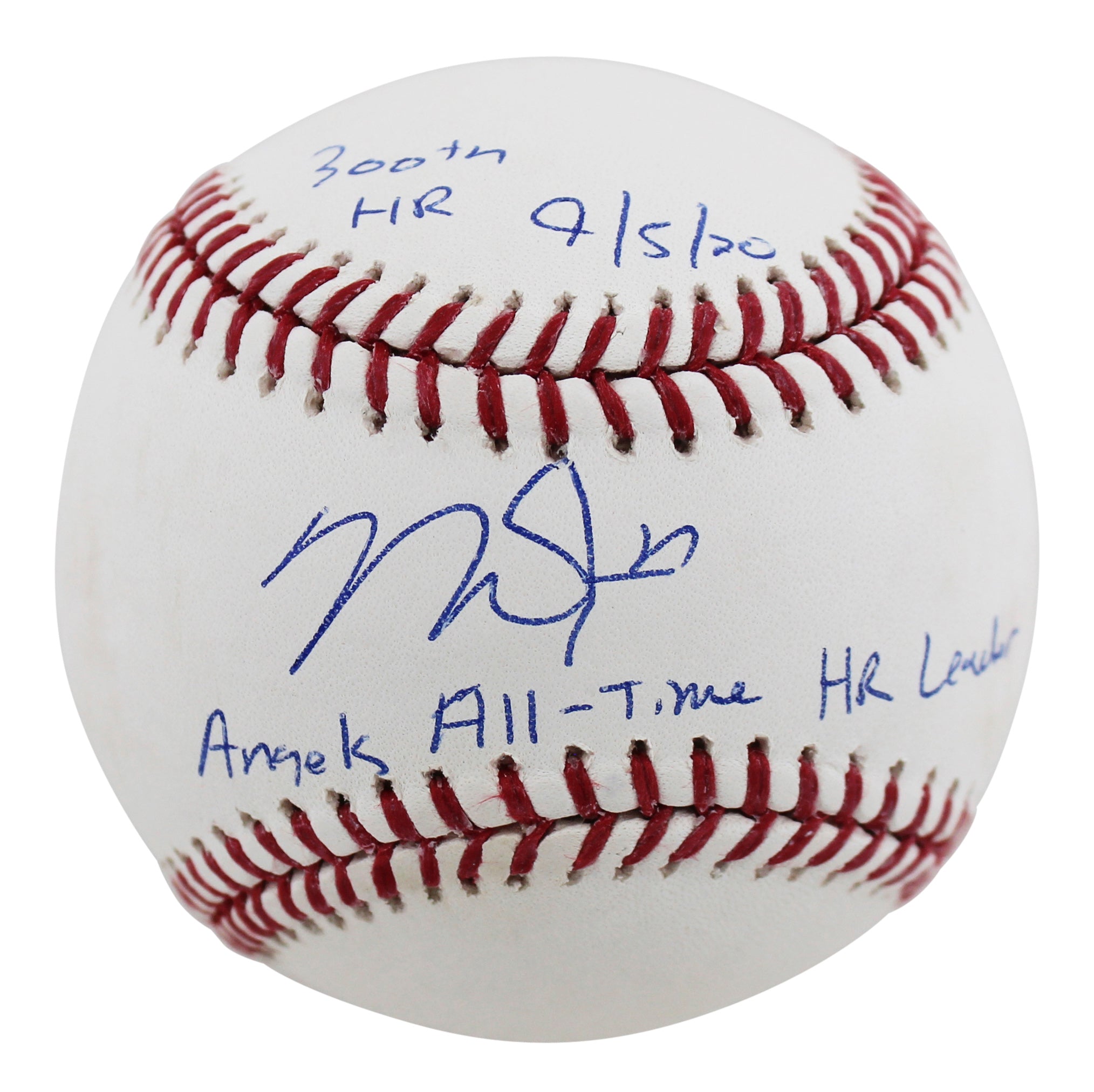 Angels Mike Trout"2x Inscribed" Authentic Signed Oml Baseball MLB #VS547139