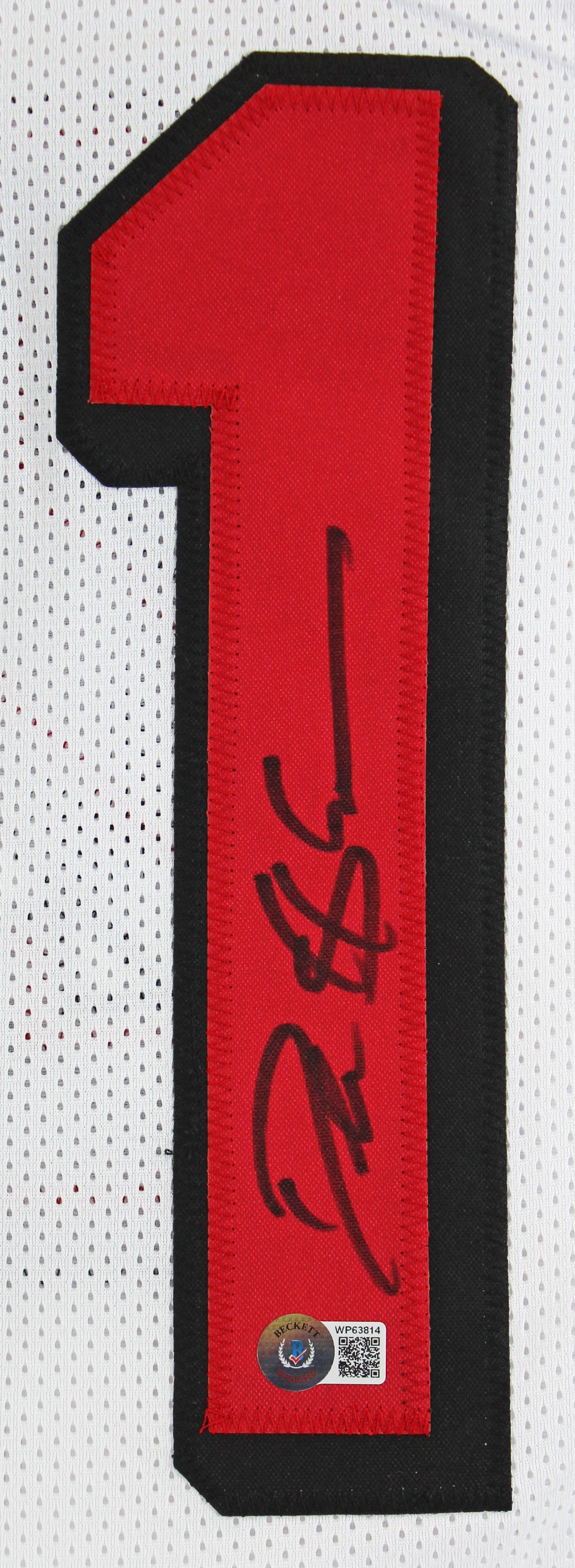 Deion Sanders Authentic Signed White Pro Style Jersey Drop Shadow BAS Witnessed