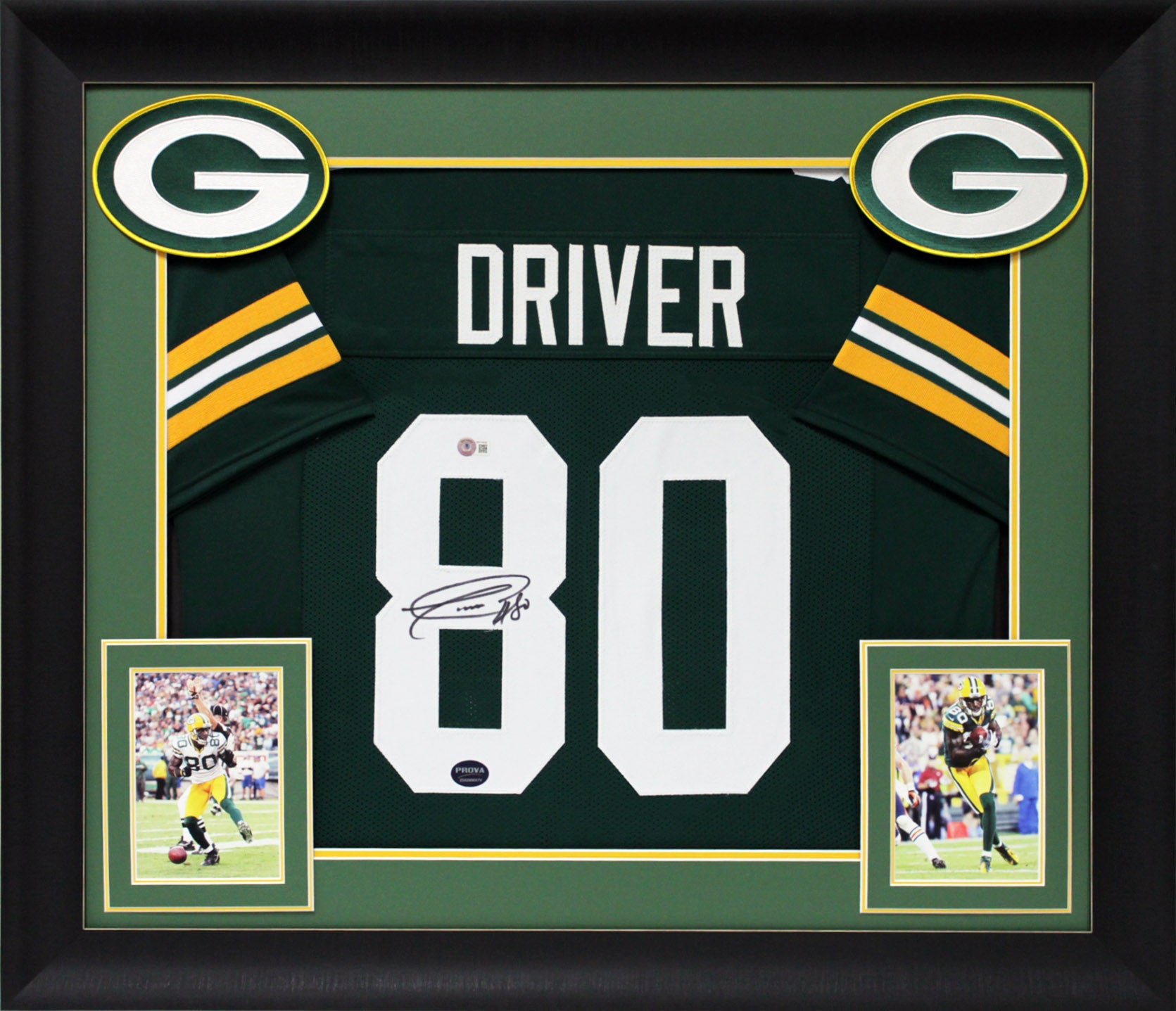 Donald Driver Authentic Signed Green Pro Style Framed Jersey BAS Witnessed