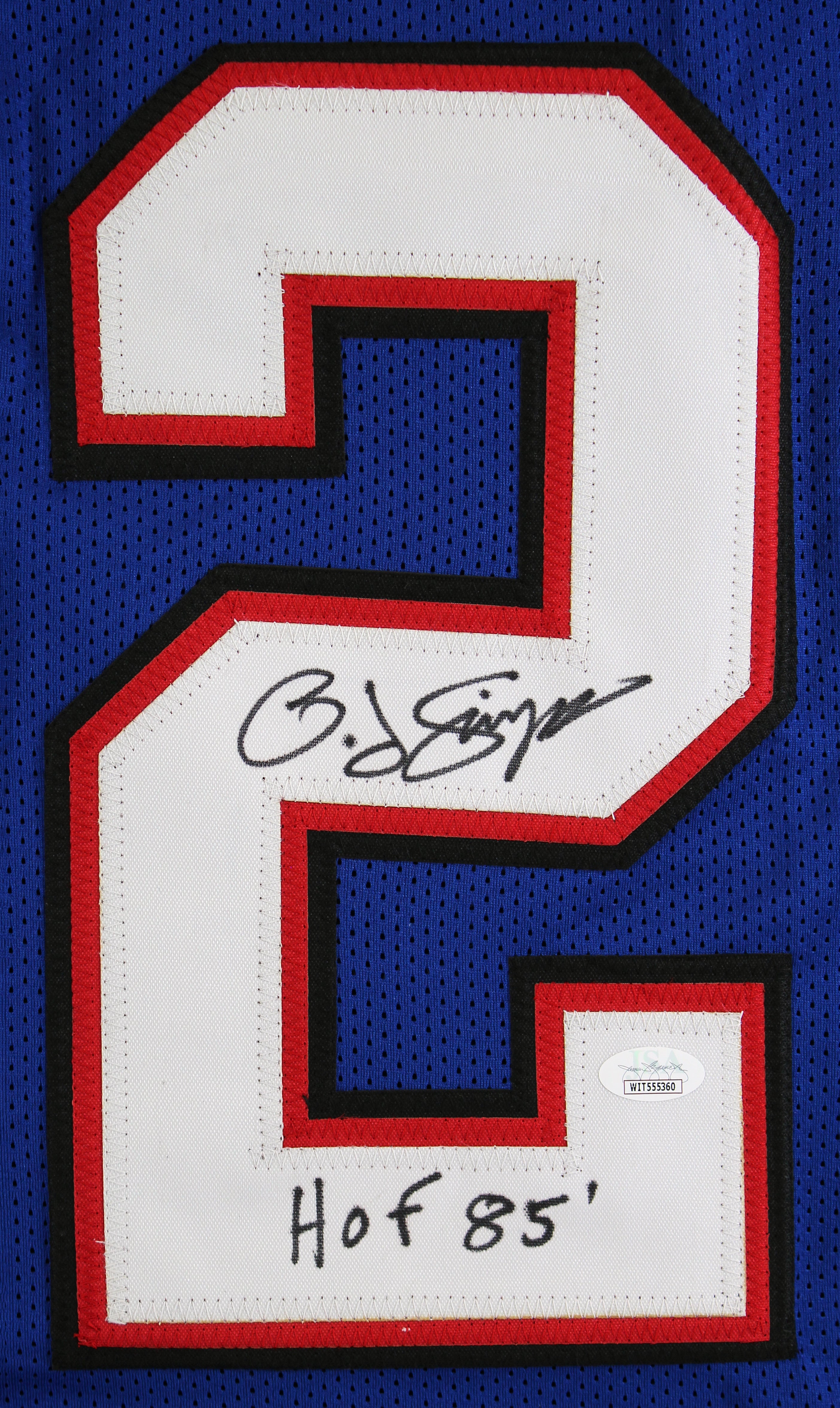 O.J. Simpson "HOF 85" Authentic Signed Blue Pro Style Jersey JSA Witness