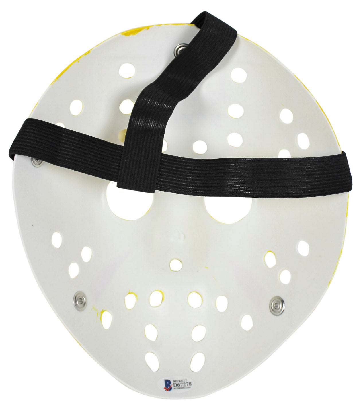Ari Lehman Friday The 13th "Jason Never Sleeps!" Signed Yellow Jason Mask BAS