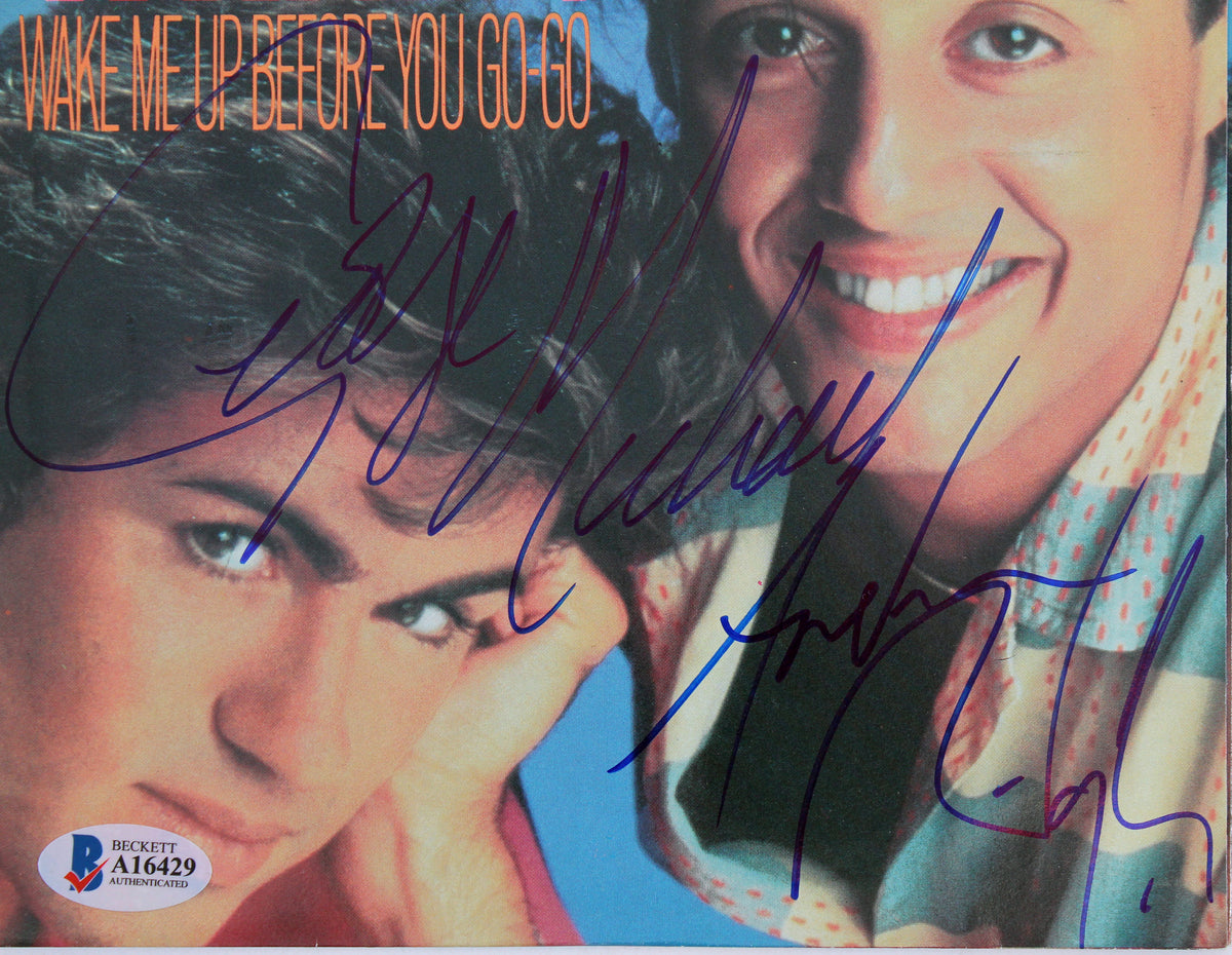 George Michael & Andrew Ridgeley Wham! Signed 45 RPM Album Cover W/ Vinyl BAS