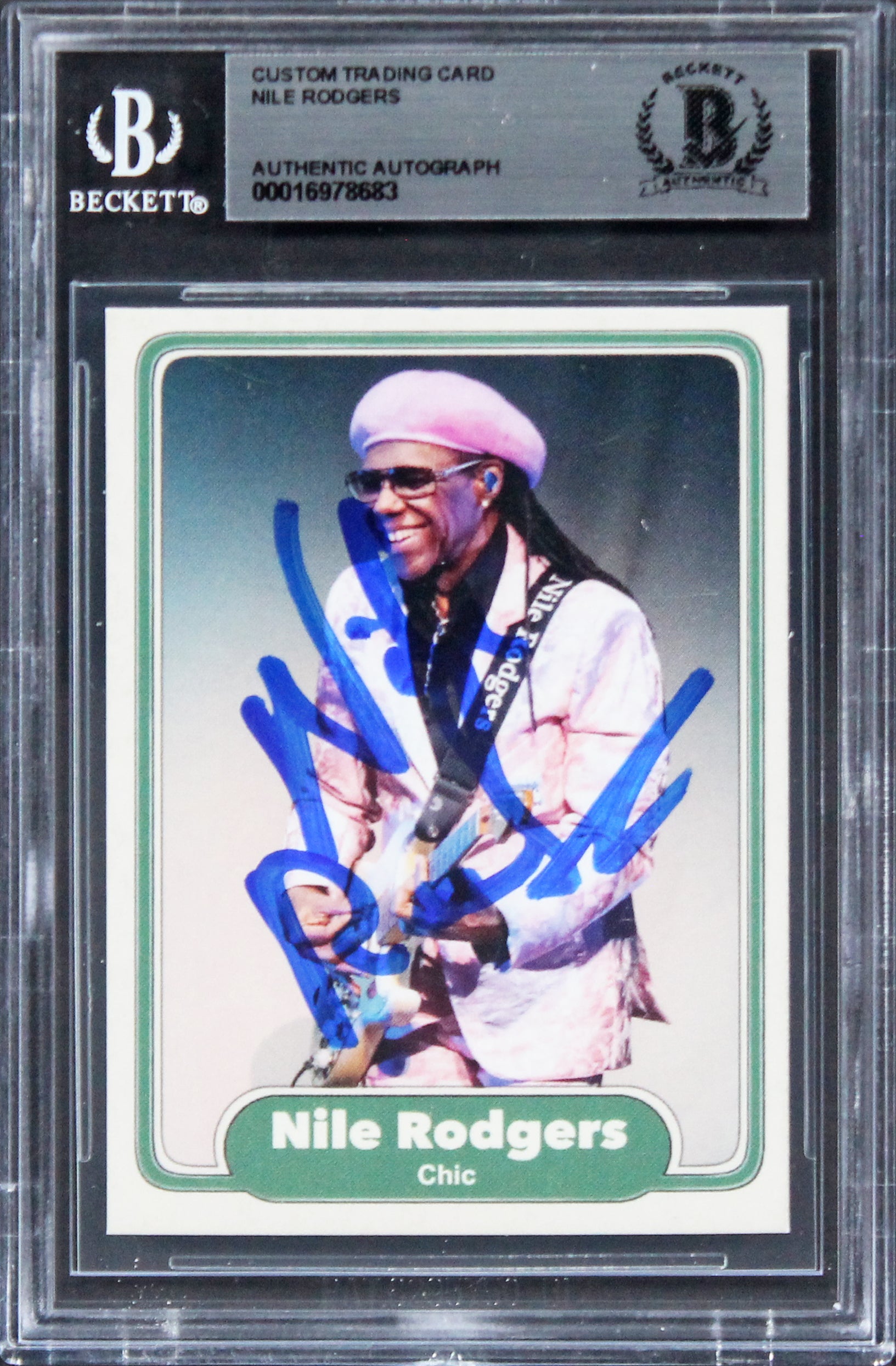 Nile Rodgers Chic Authentic Signed Custom Trading Card Autographed BAS Slabbed 2