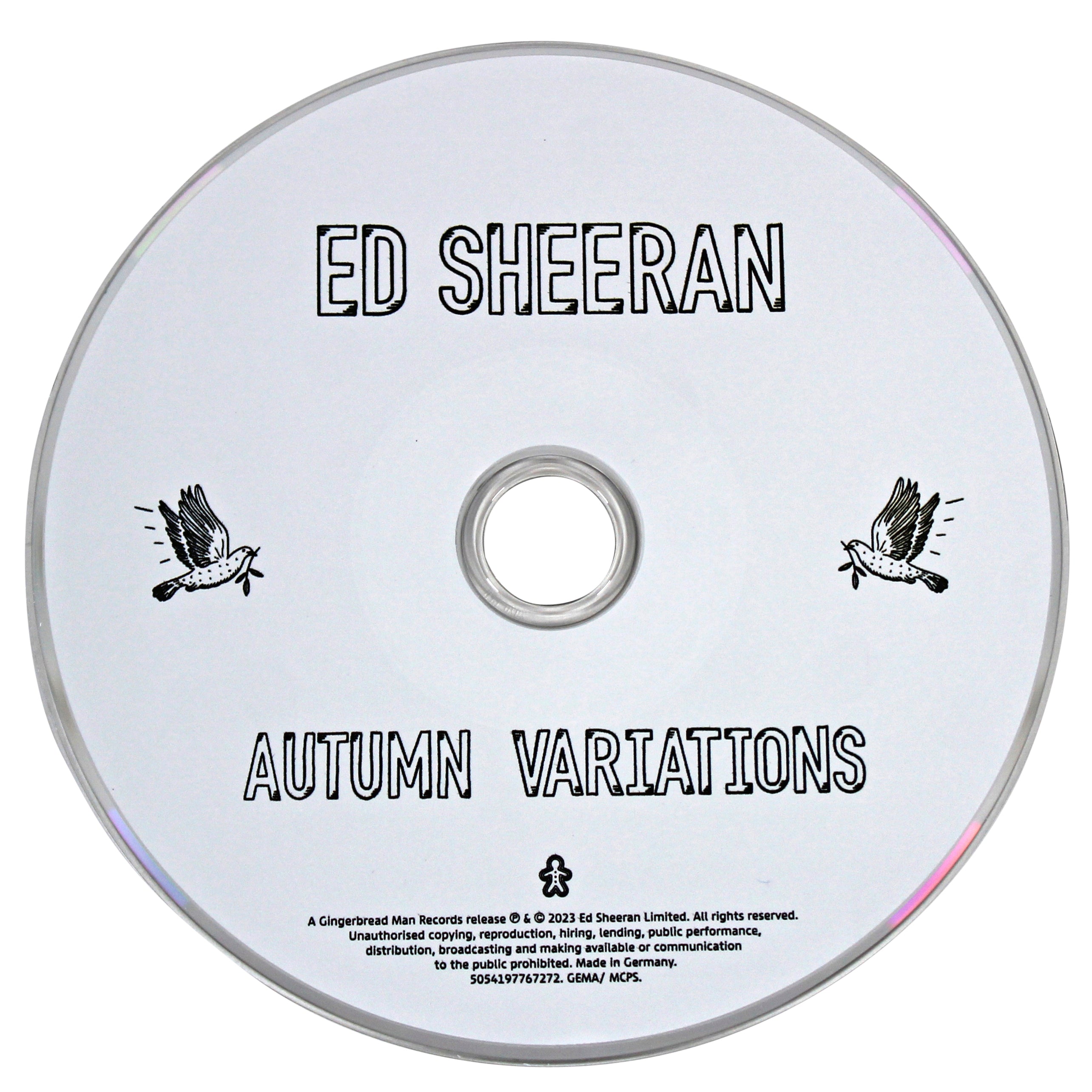 Ed Sheeran Authentic Signed Autumn Variations Cd Insert W/ Disk BAS #BK06978
