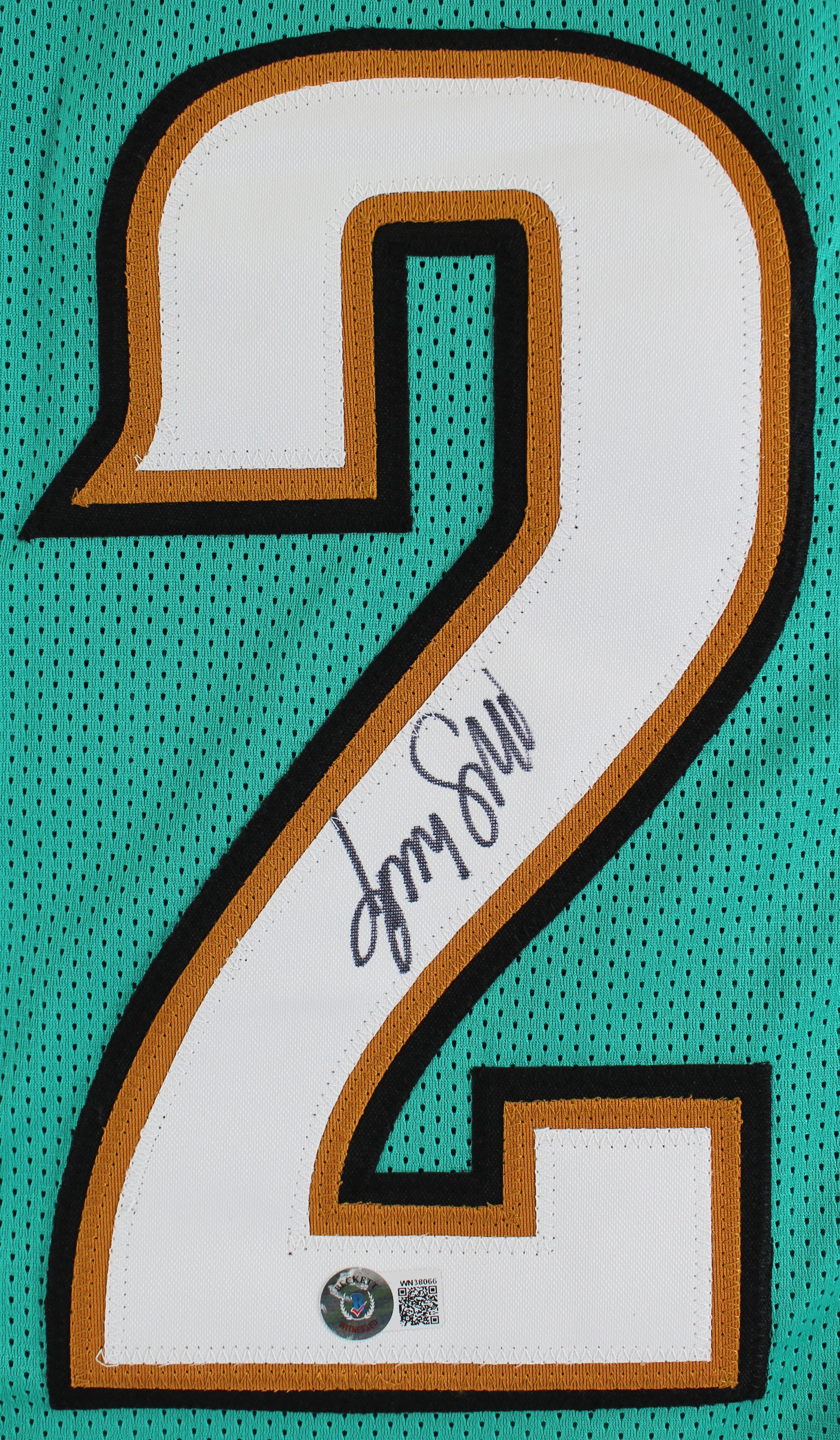 Jimmy Smith Authentic Signed Teal Pro Style Jersey Autographed BAS Witnessed