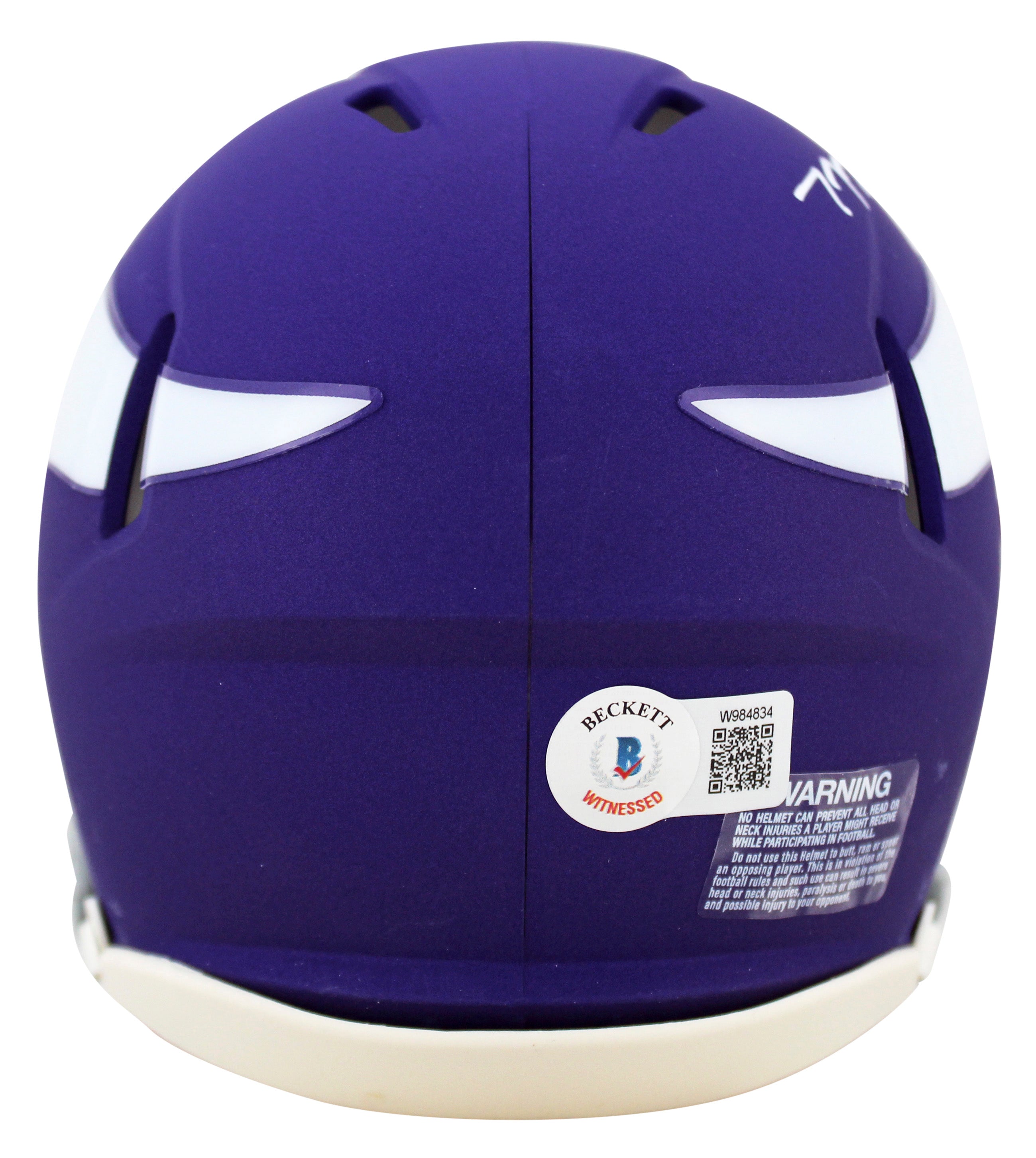 Vikings T.J. Hockenson Authentic Signed Speed Mini Helmet w/ Case BAS Witnessed