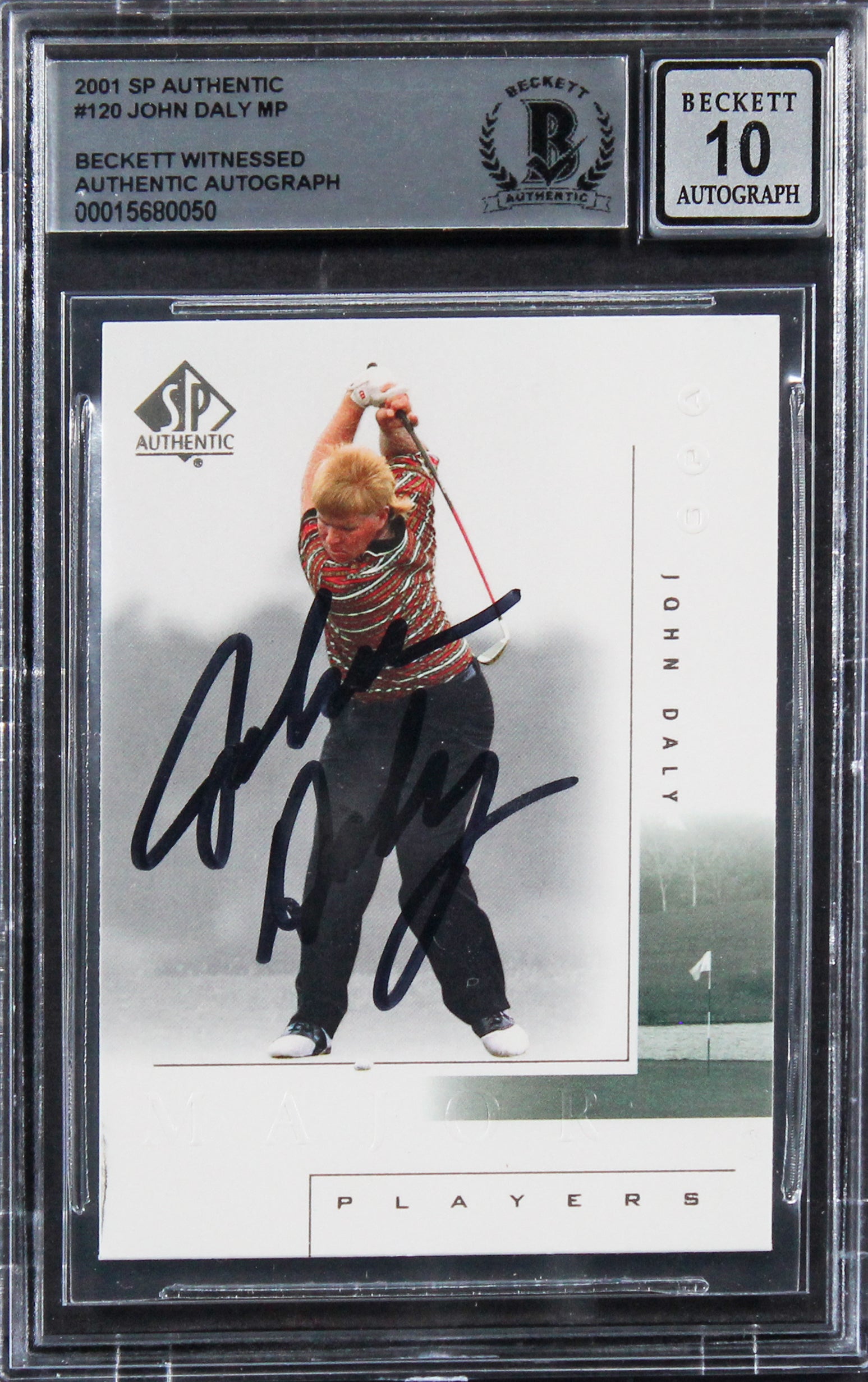 John Daly Authentic Signed 2001 SP Authentic #120 Card Autographed BAS Slabbed 1