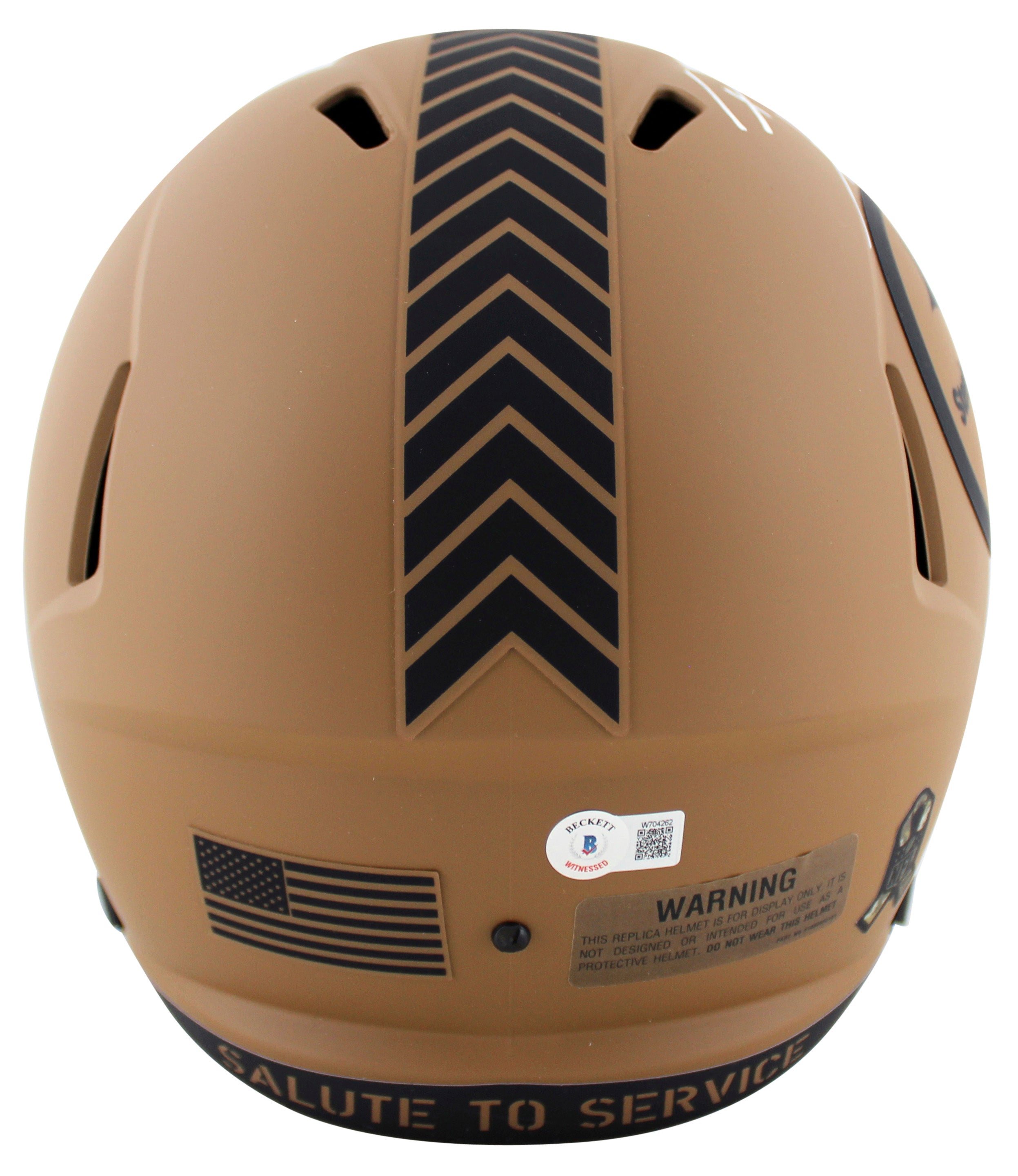 Steelers T.J. Watt Signed Salute To Service II F/S Speed Rep Helmet BAS Witness