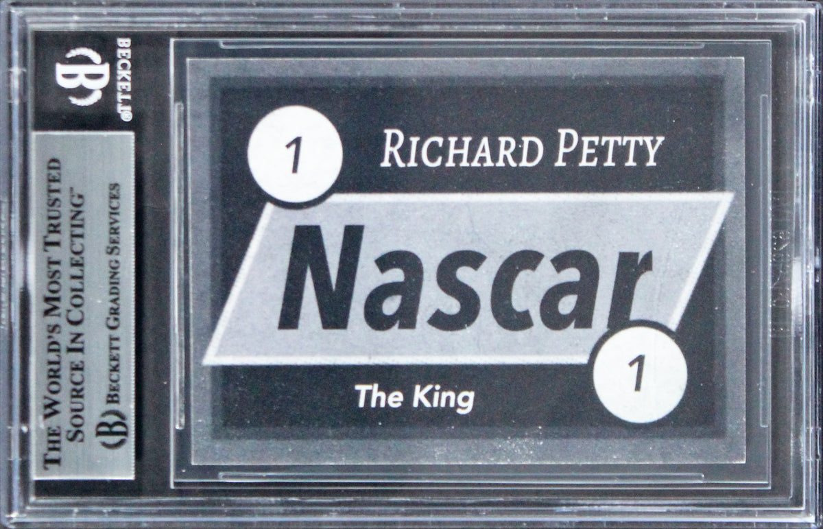 Richard Petty NASCAR Authentic Signed Custom Trading Card BAS Slabbed