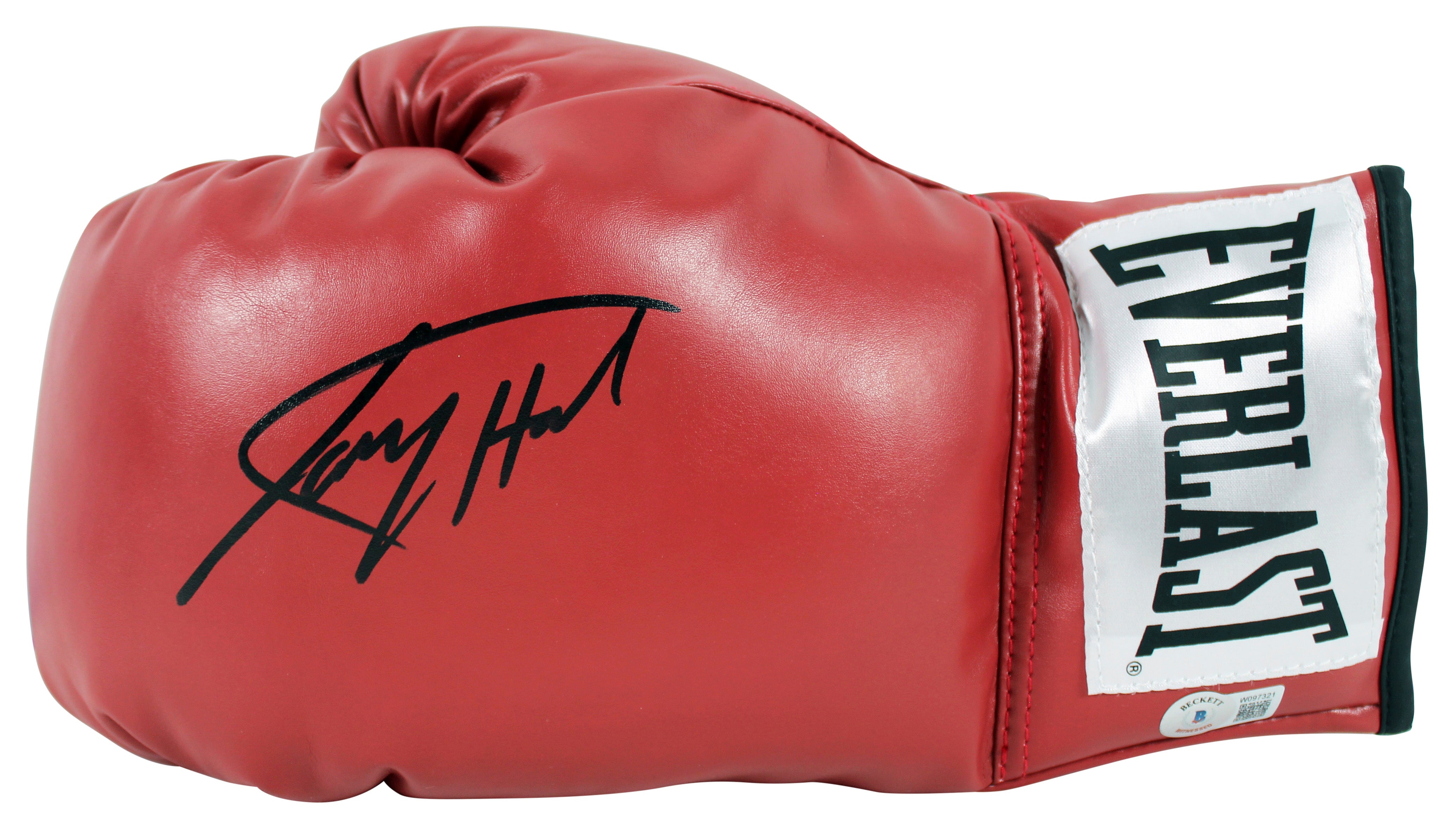 Larry Holmes Authentic Signed Left Hand Red Everlast Boxing Glove BAS Witnessed