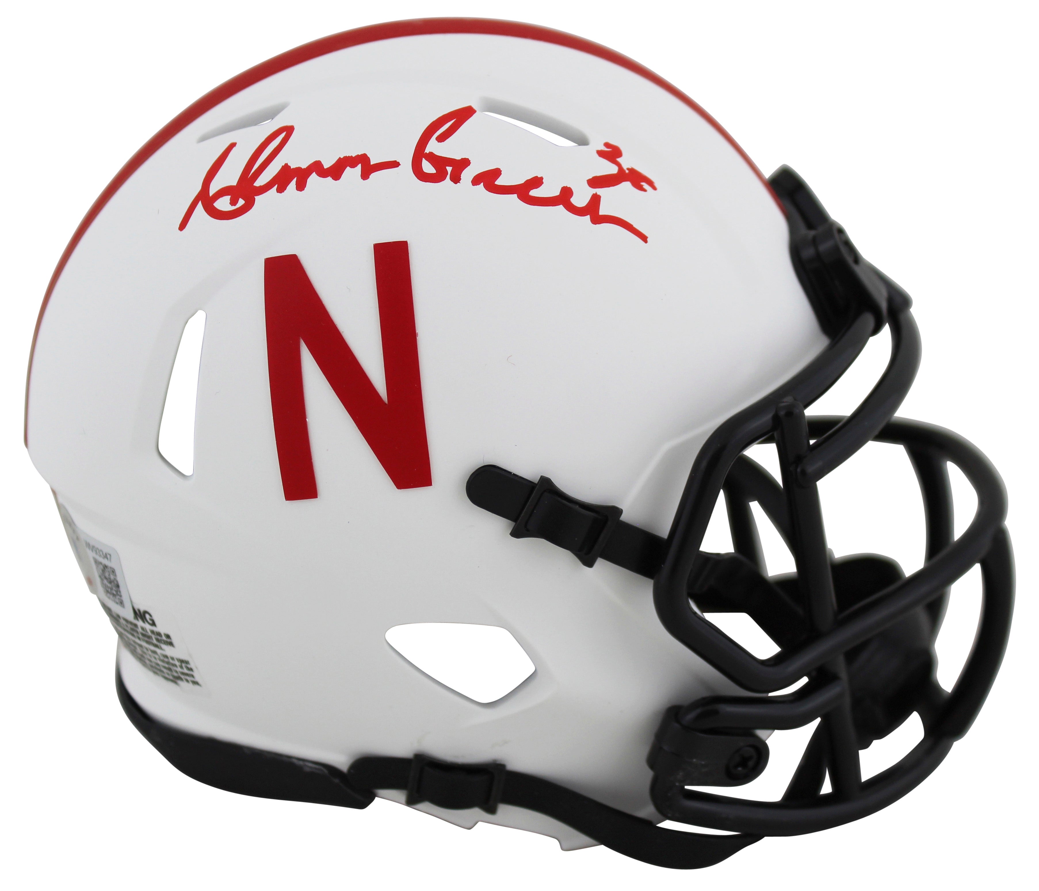 Nebraska Ahman Green Authentic Signed Lunar Speed Mini Helmet BAS Witnessed