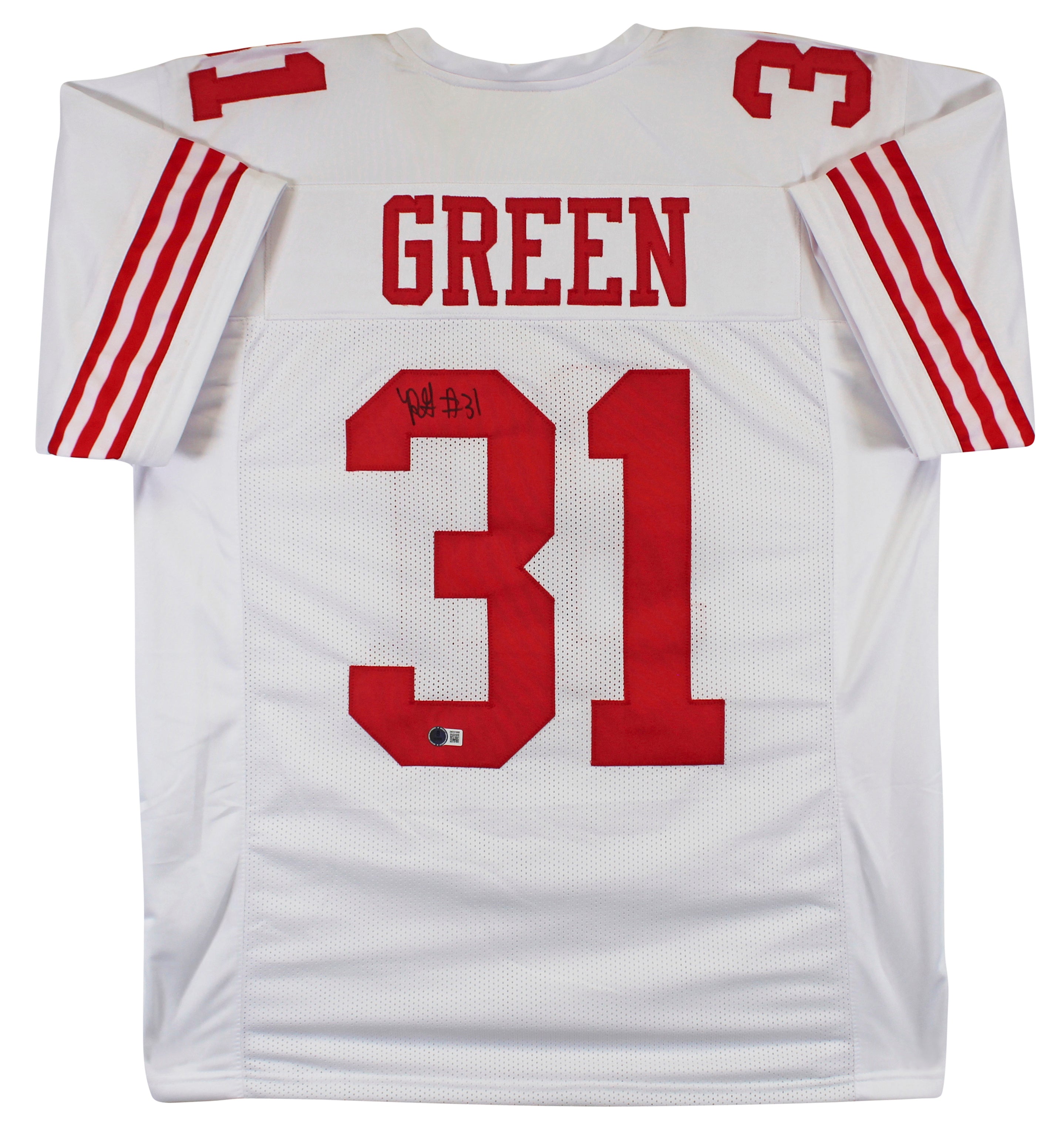 Renardo Green Authentic Signed White Pro Style Jersey Autographed BAS Witnessed